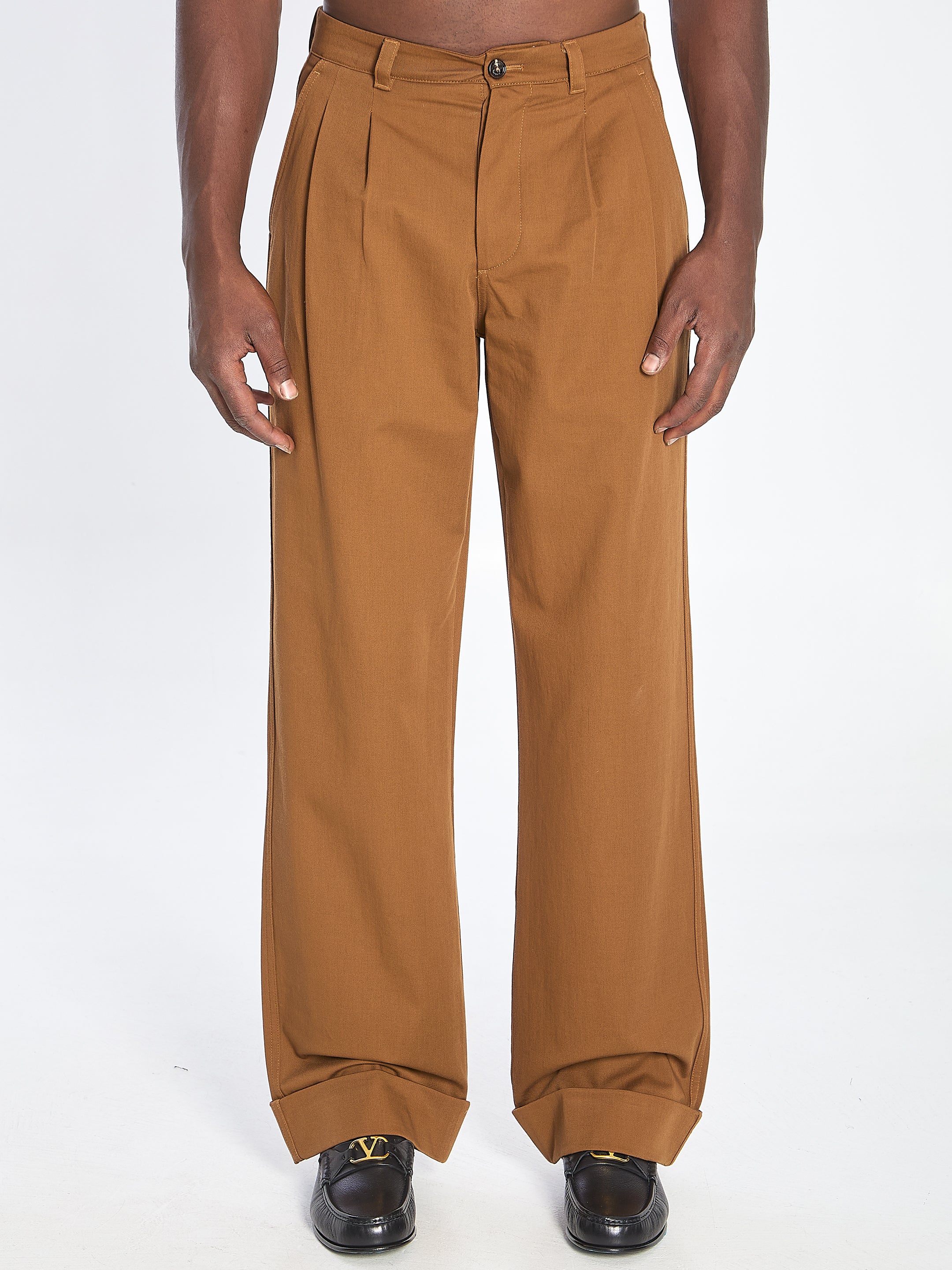VALENTINO GARAVANI Cotton Gabardine Trousers - Regular Fit 48