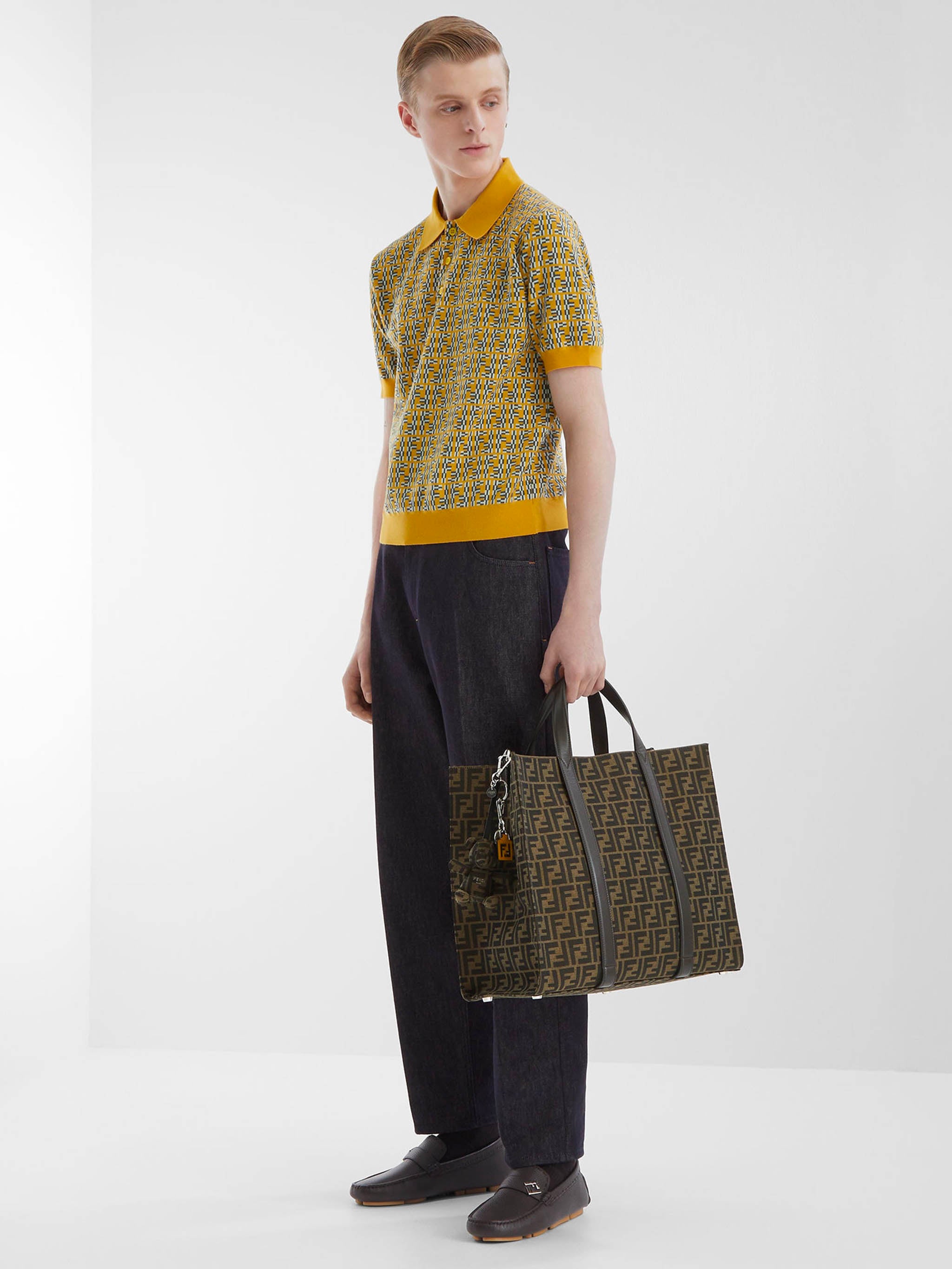 FENDI FF Jacquard Shopper Bag - Height 35 cm