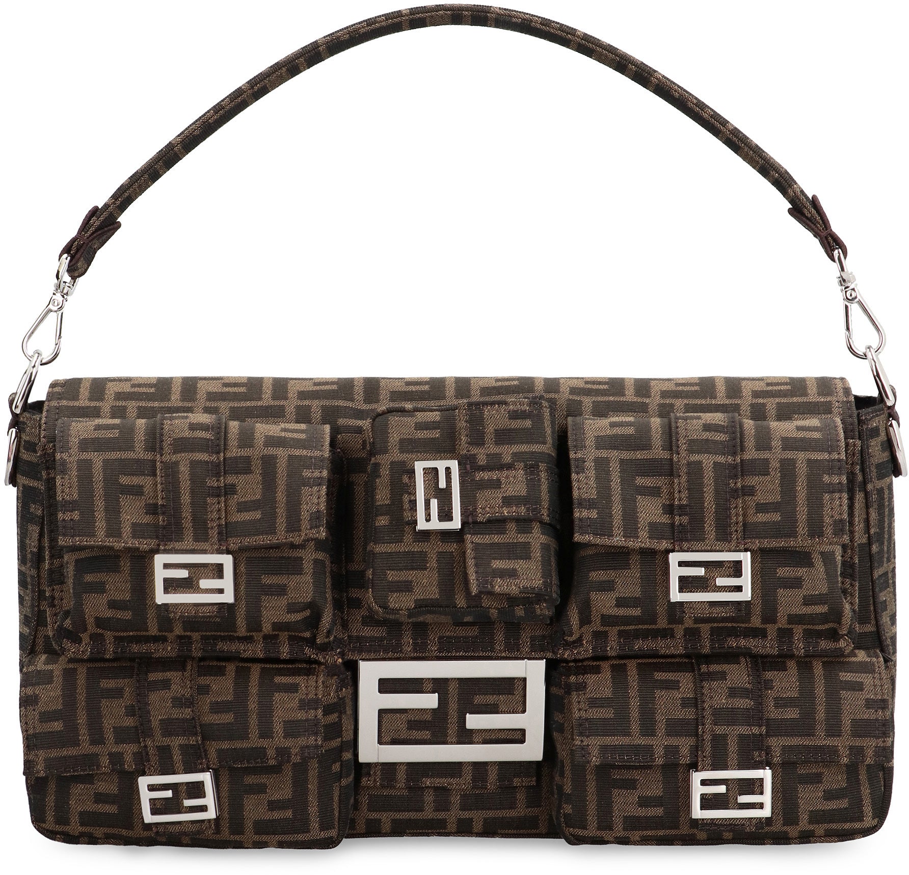 FENDI Maxi Multipocket Baguette Tote Handbag