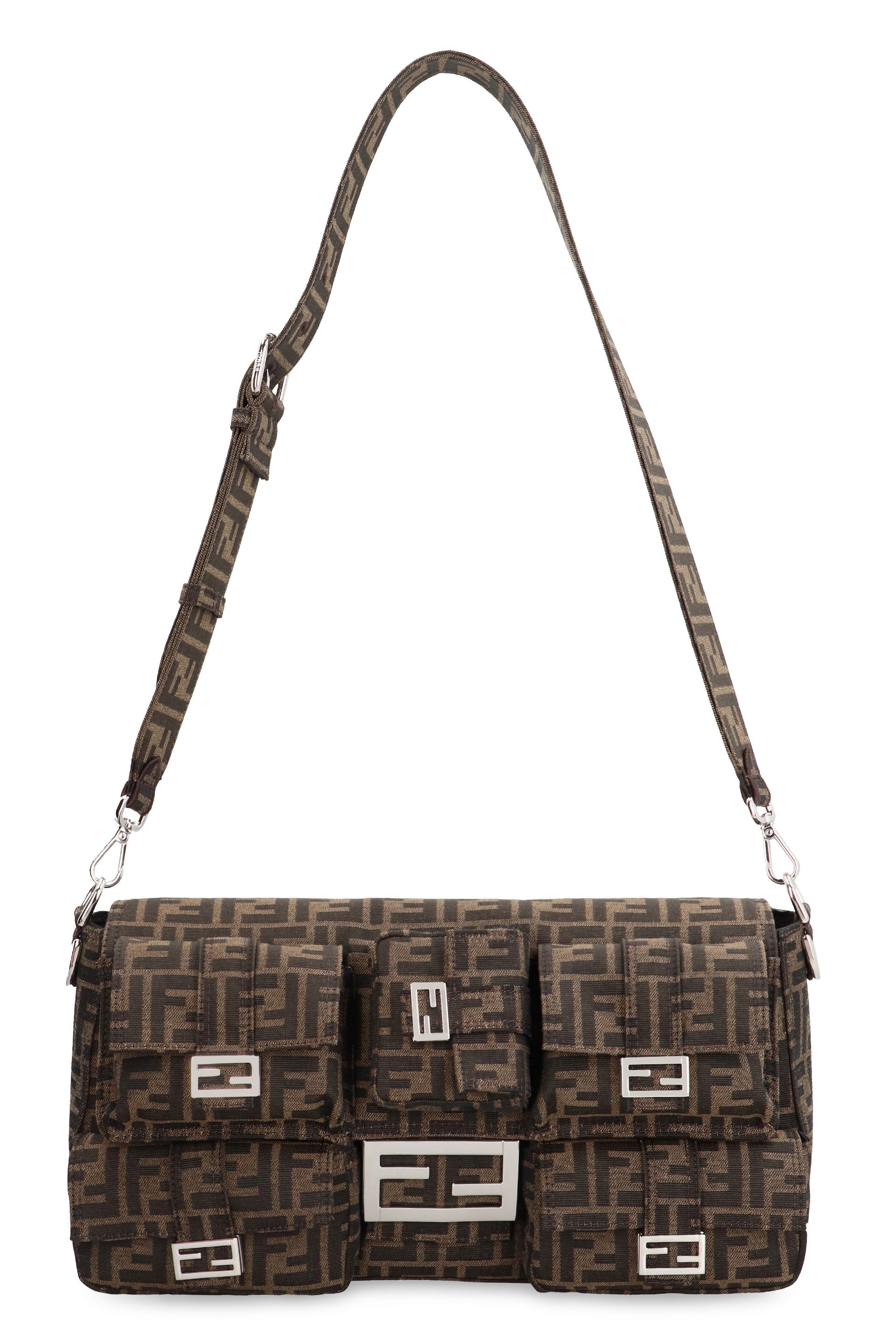 FENDI Maxi Multipocket Baguette Tote Handbag