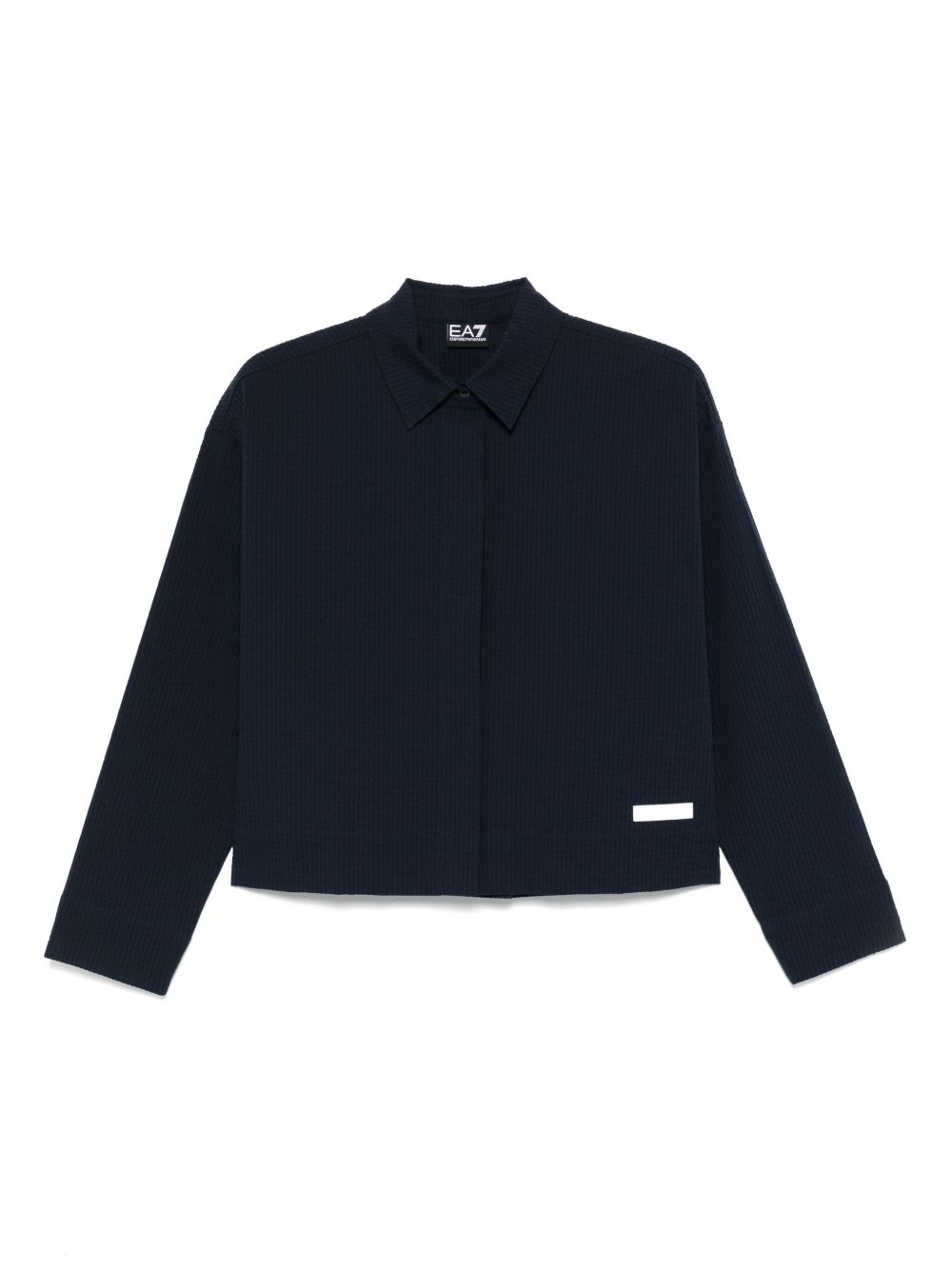 EA7 Cropped Cotton Blend Stretch Shirt