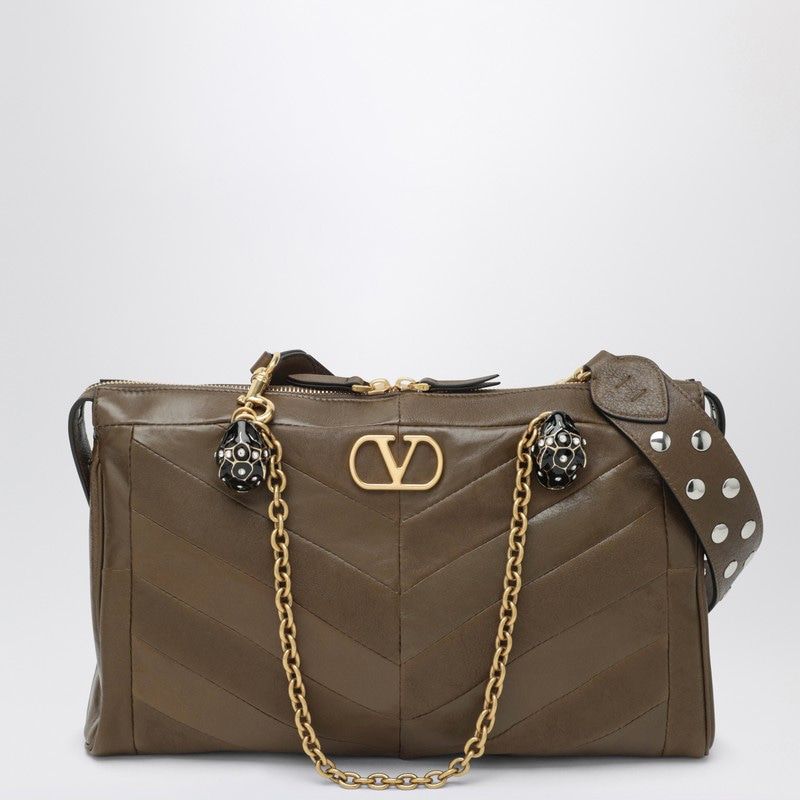 VALENTINO GARAVANI Chevron Pattern Handbag with Chain Handles