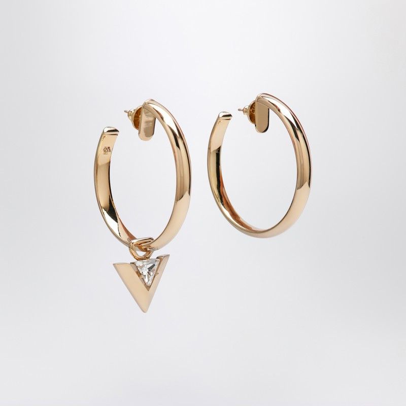 VALENTINO GARAVANI Crystal Metal Hoop Earrings