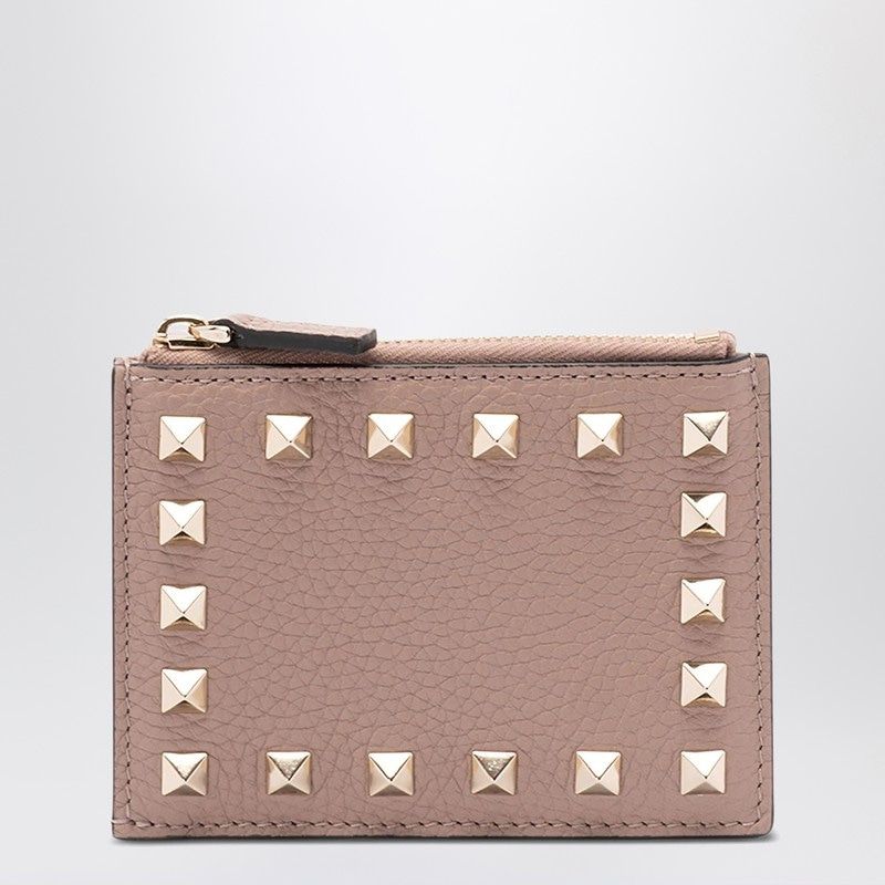 VALENTINO GARAVANI Mini Zipped Card Holder with Studded Detail