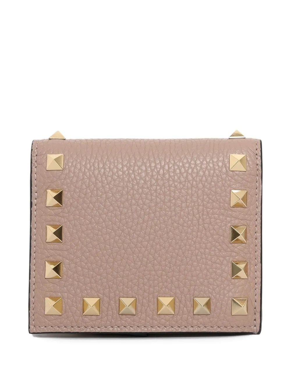 VALENTINO GARAVANI Mini Grained Leather Wallet with Studded Accents