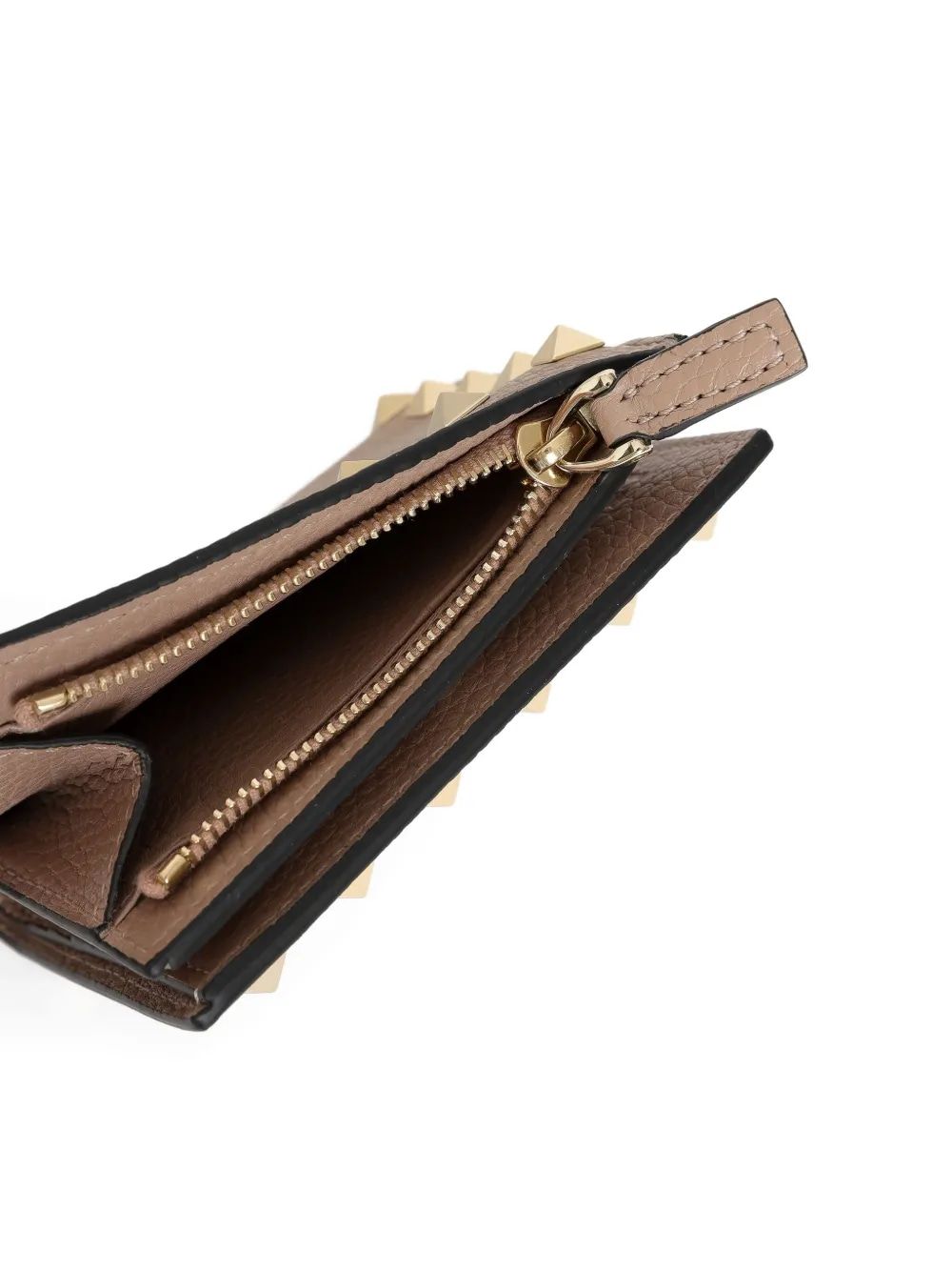 VALENTINO GARAVANI Mini Grained Leather Wallet with Studded Accents