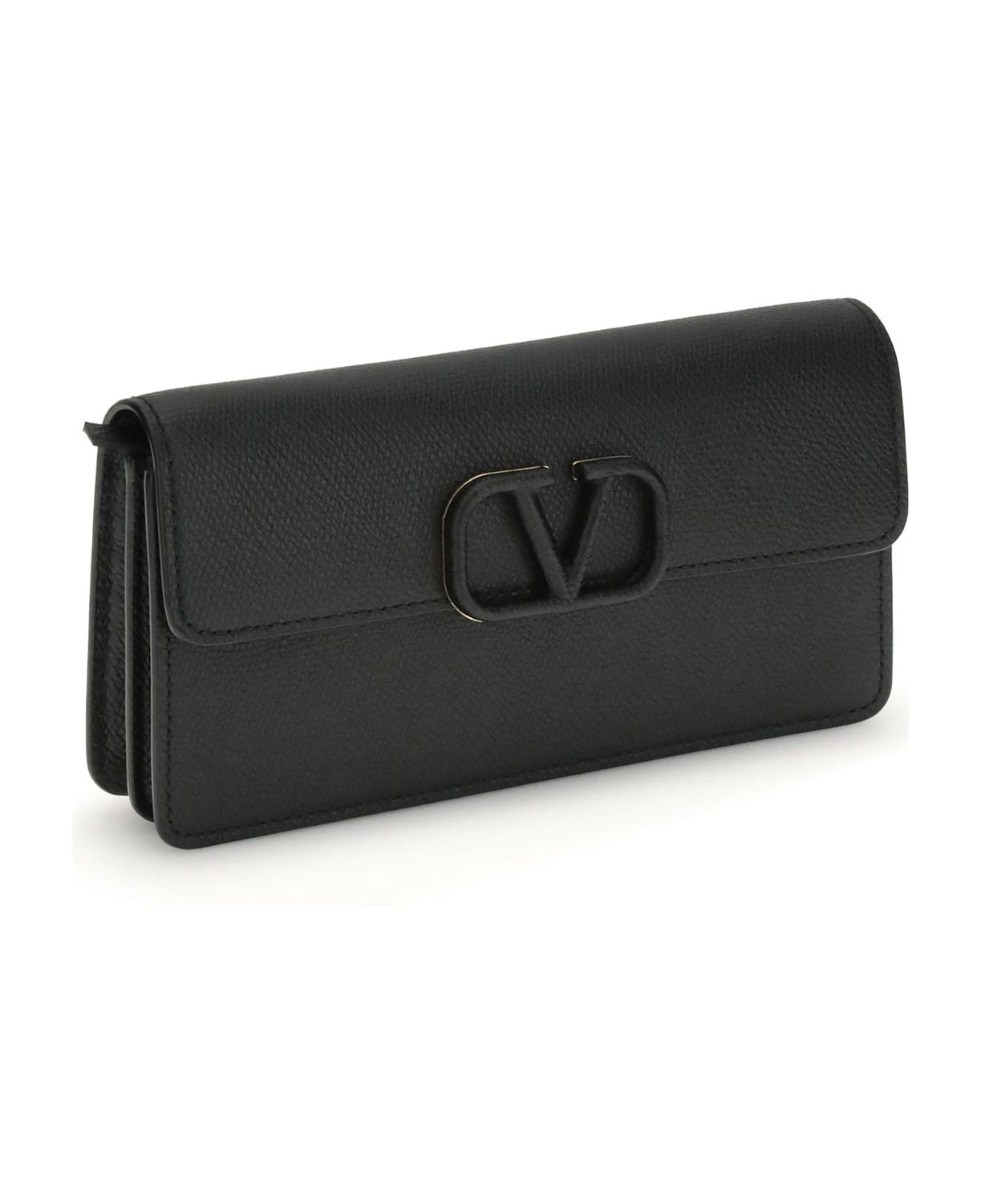 VALENTINO Mini Wallet with Strap | V Logo Signature