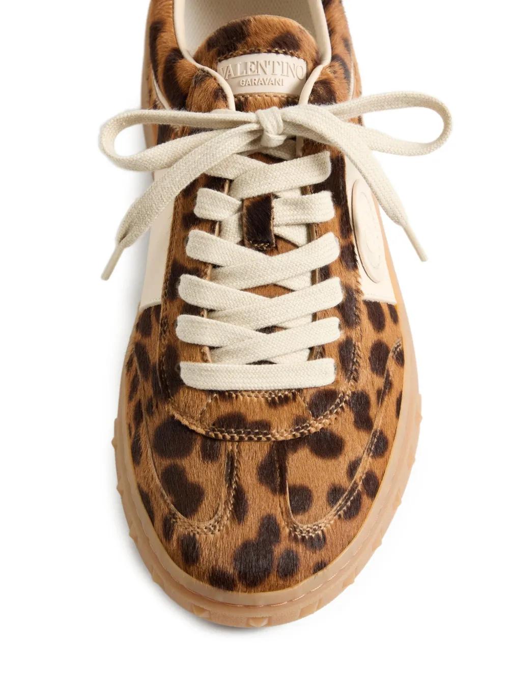 VALENTINO GARAVANI Animalier-Print Calfskin Low-Top Sneakers for Women