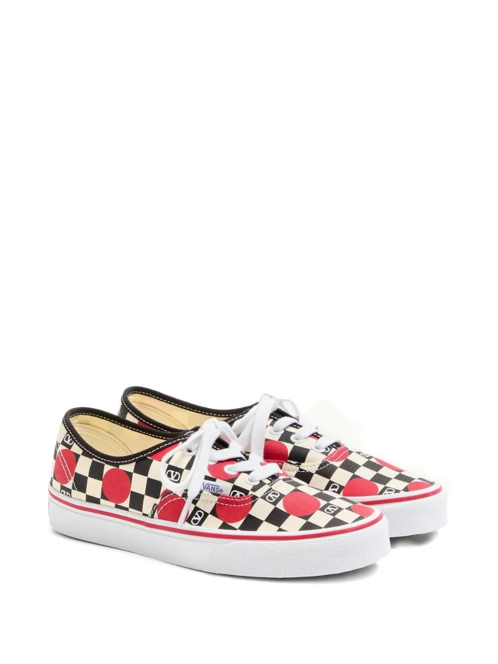 VALENTINO GARAVANI X VANS Lowtop Sneakers with Vlogo Checkerboard Print and Polkadot Detail