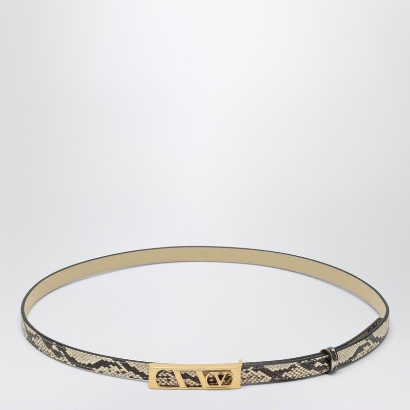 VALENTINO GARAVANI Python-Effect Printed Leather Signature Belt