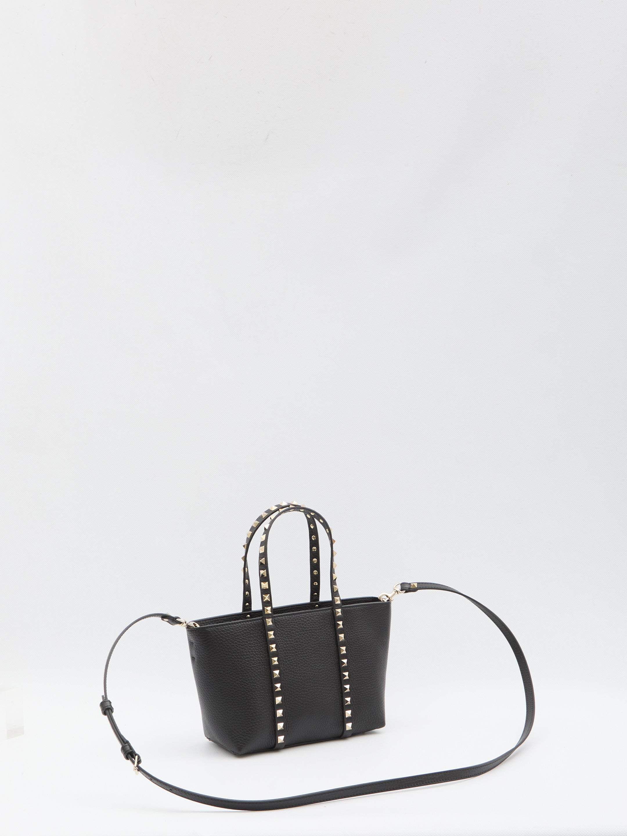 VALENTINO GARAVANI Mini Studded Leather Shopping Handbag