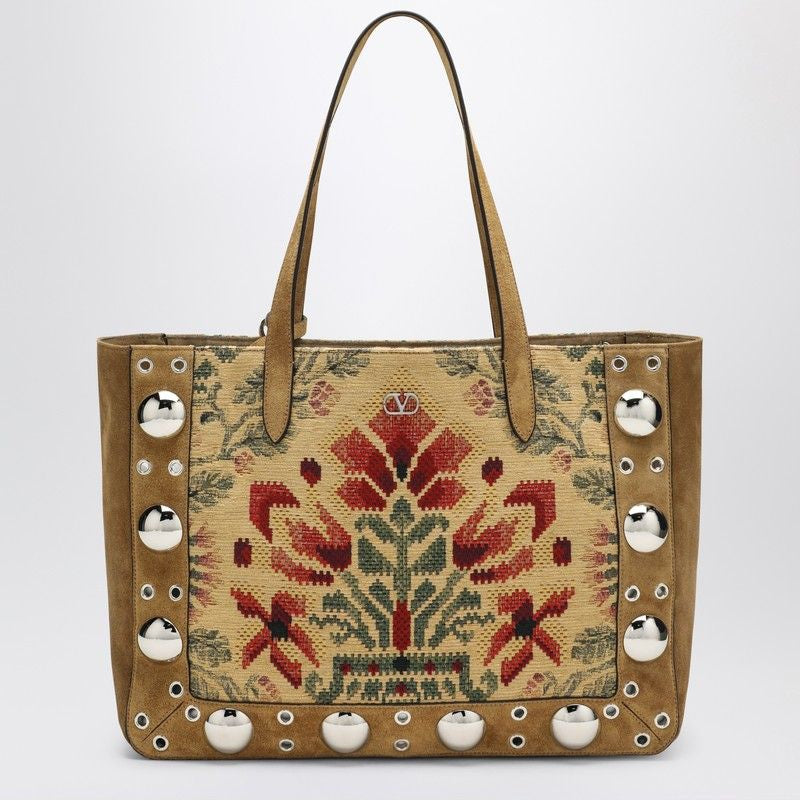 VALENTINO GARAVANI Medium Floral Pattern Tote Handbag