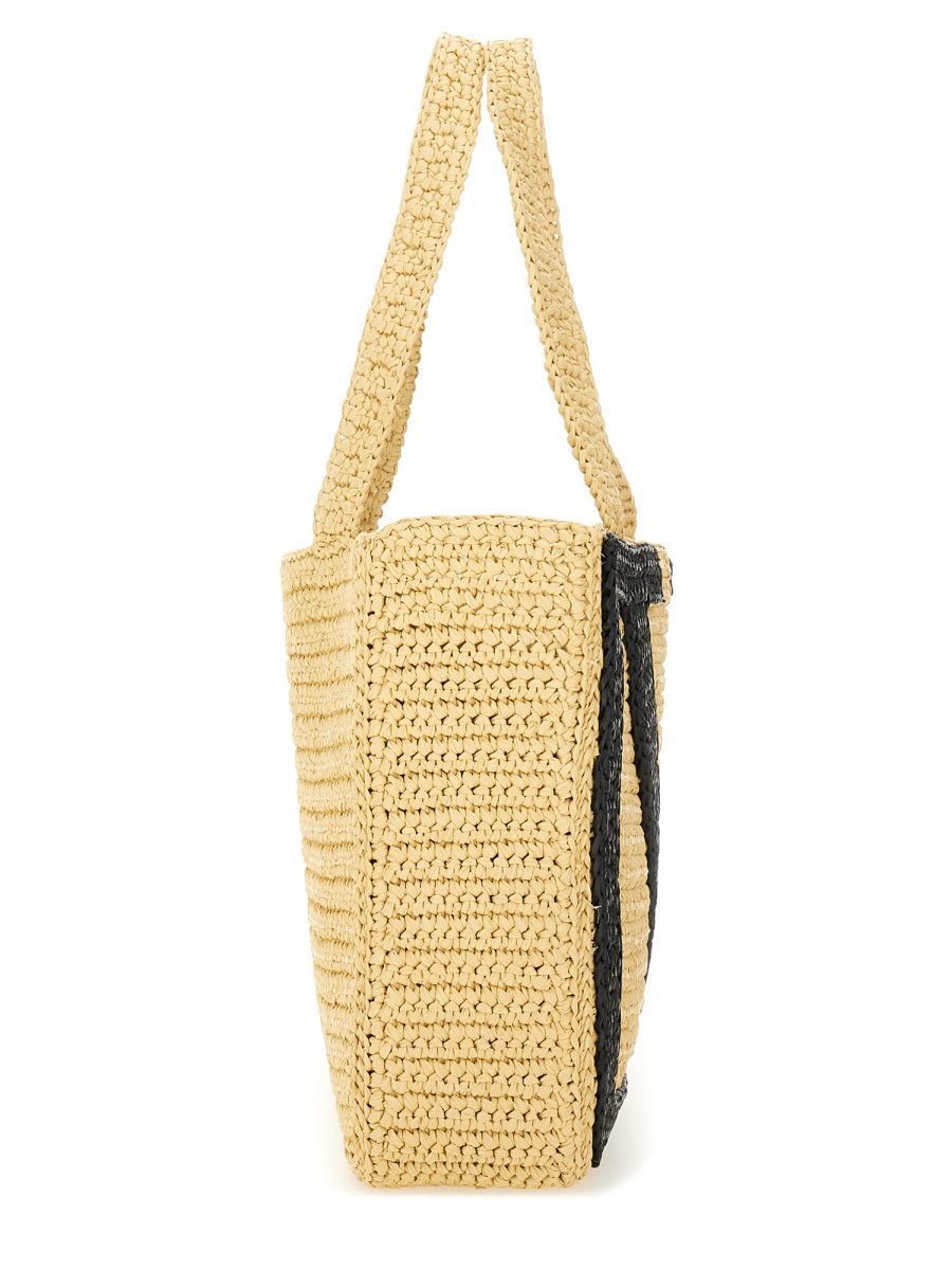 VALENTINO GARAVANI Viva Superstar Large Raffia Shopping Handbag