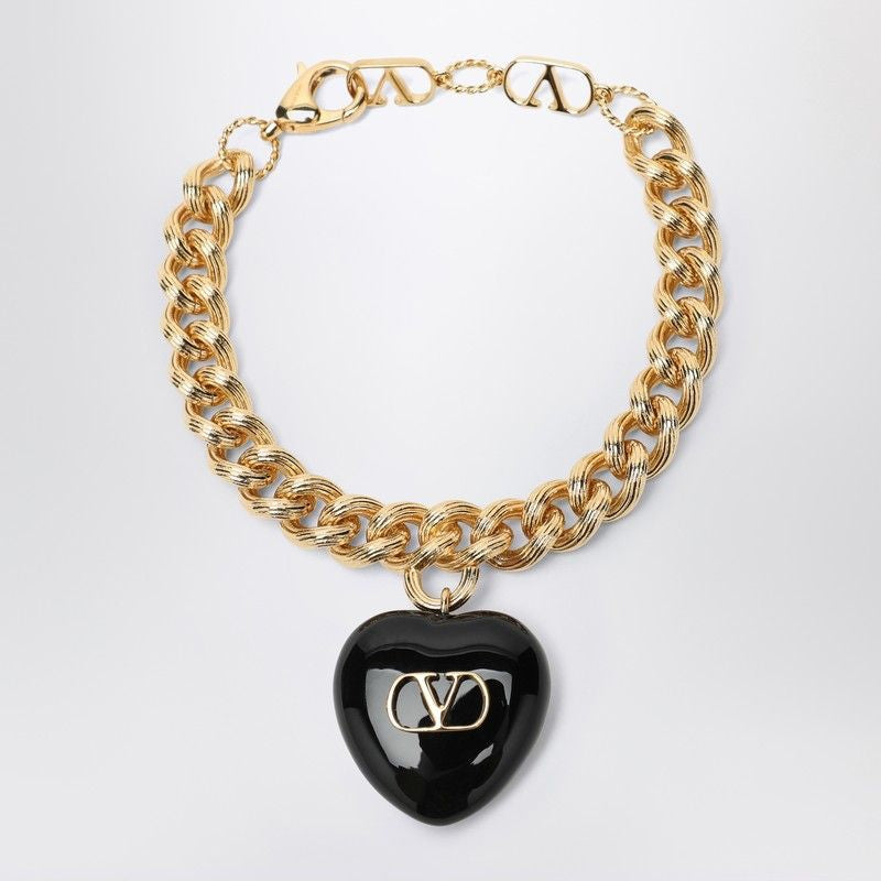 VALENTINO GARAVANI Heart-Shaped Charm Bracelet with Glossy Detail
