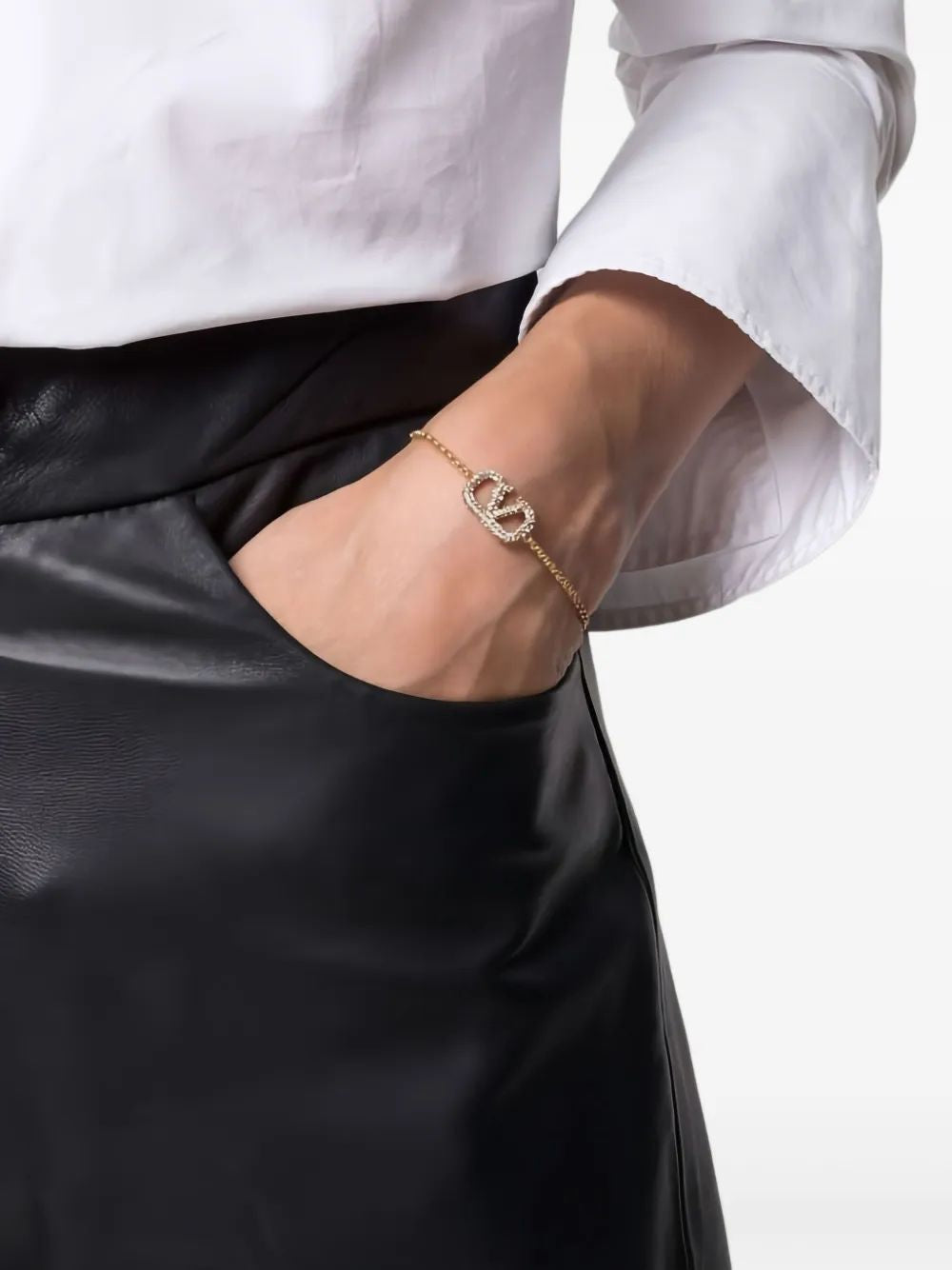 VALENTINO Mini Logo Signature Bracelet with Sparkling Details