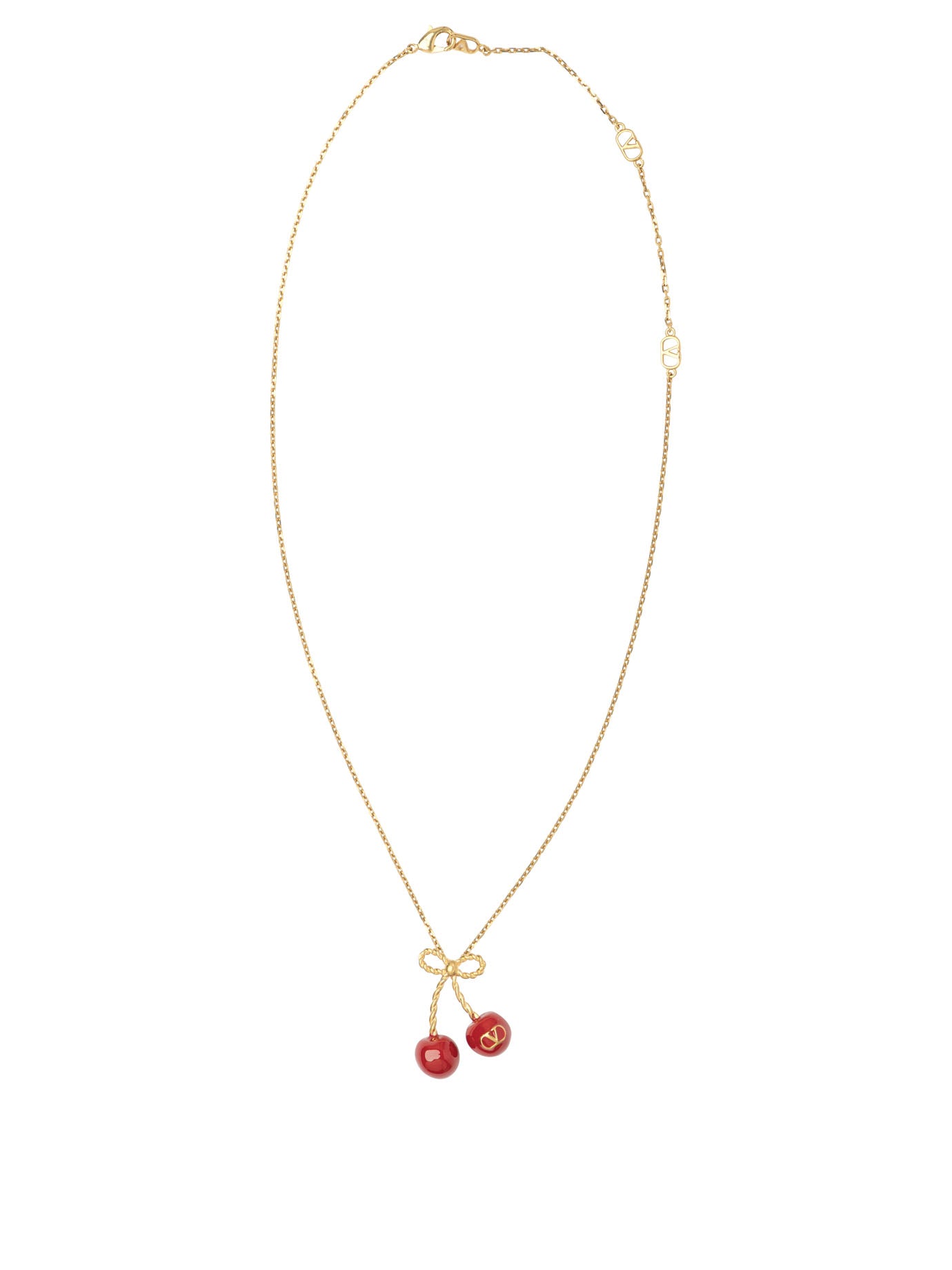 VALENTINO GARAVANI Cherry Motif Necklace - Adjustable 45 to 50 cm