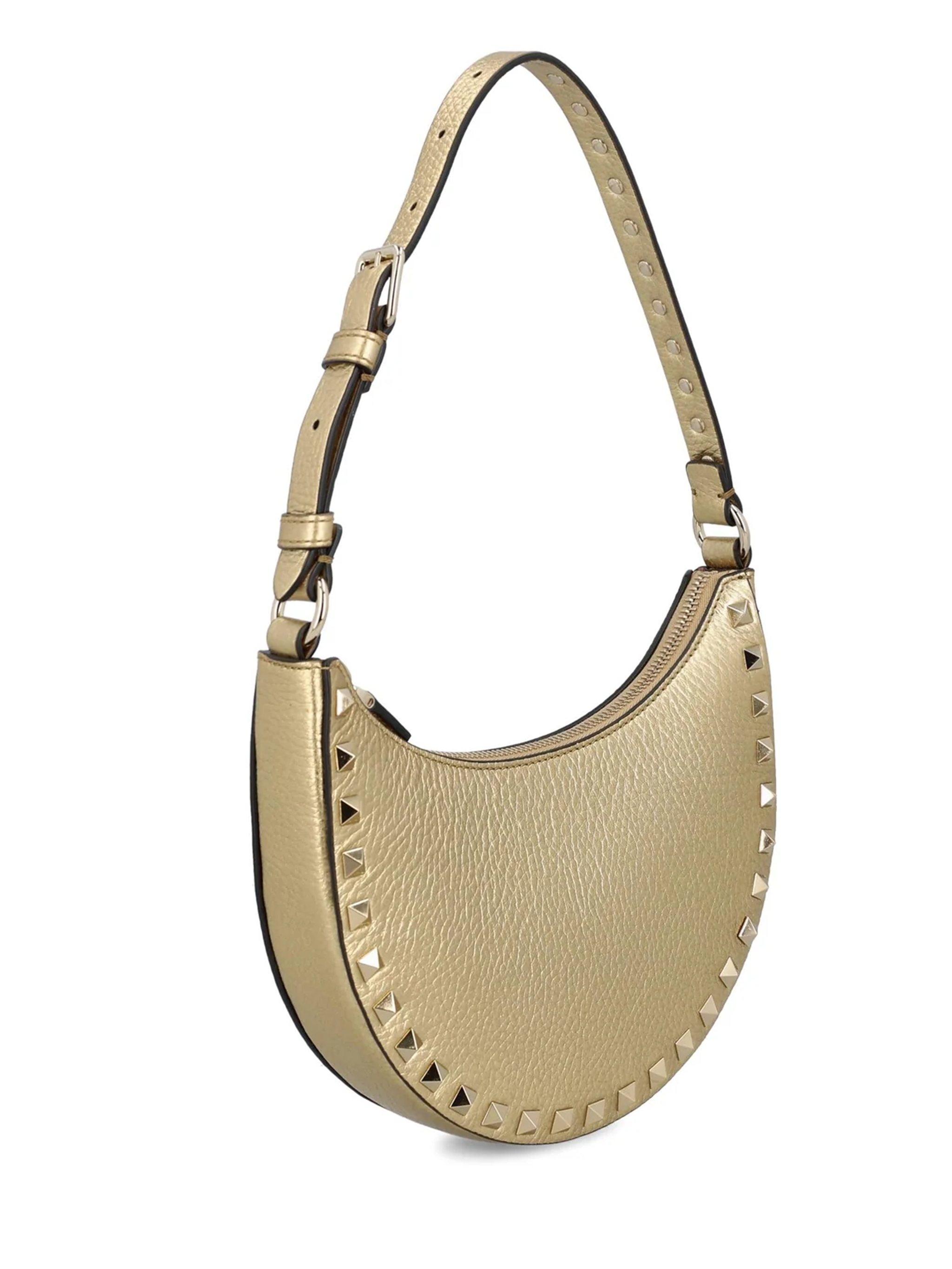 VALENTINO GARAVANI Mini Rockstud Leather Hobo Handbag