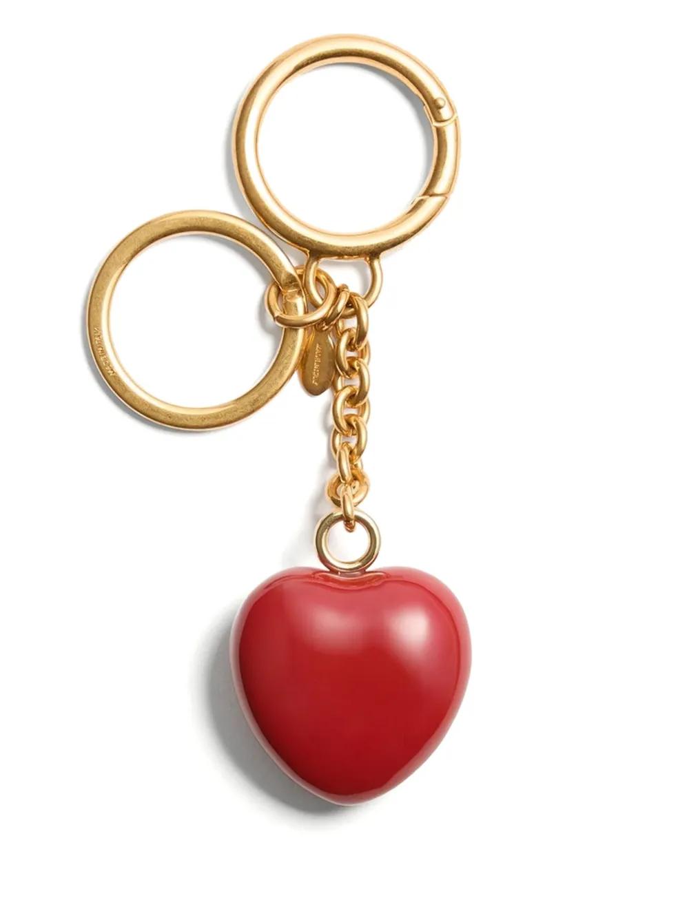 VALENTINO GARAVANI Mini Handbag Charm Keyring with Heart and Vlogo Signature