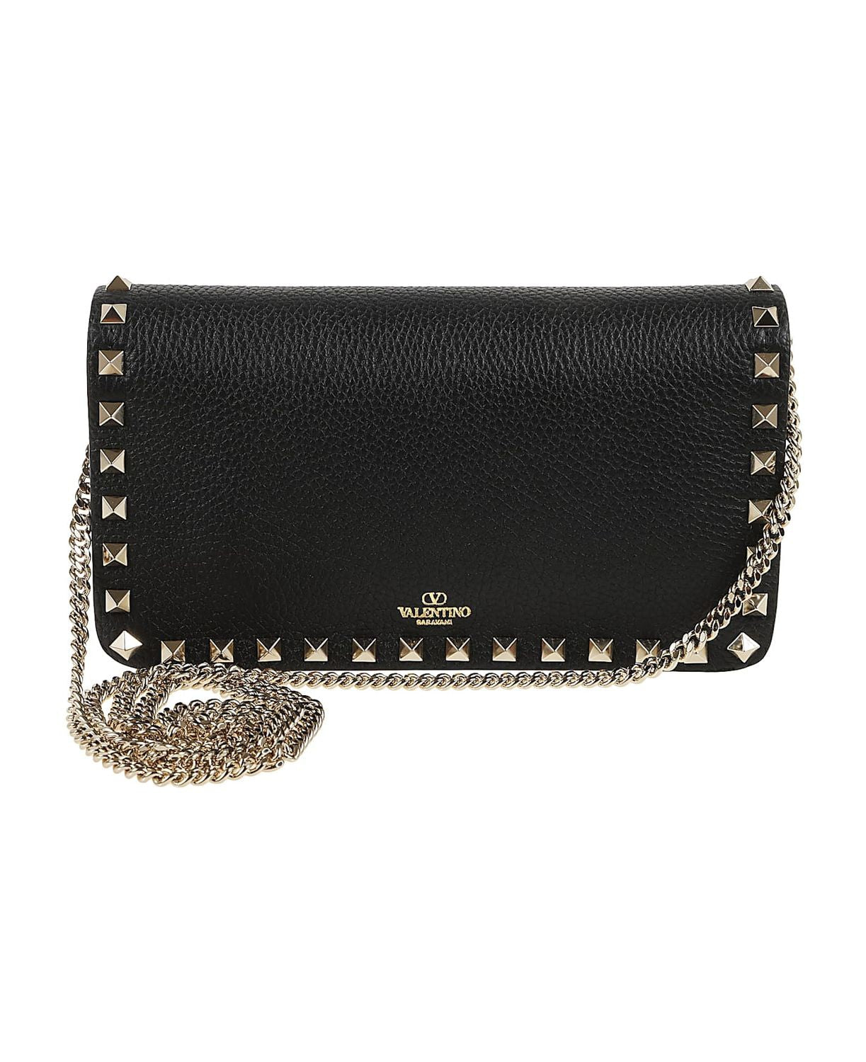 VALENTINO GARAVANI Mini Pouch Handbag with Rockstud Chain