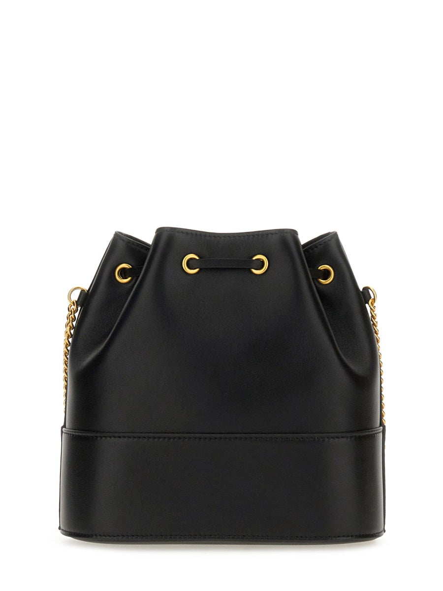 VALENTINO GARAVANI Mini Bucket Handbag with Chain Logo Signature