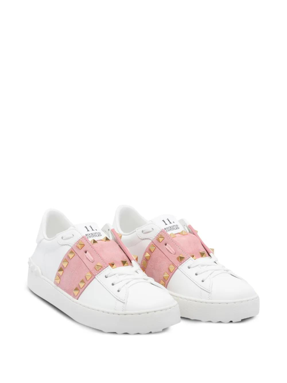 VALENTINO Rockstud Untitled Suede-Panel Low-Top Sneakers for Women