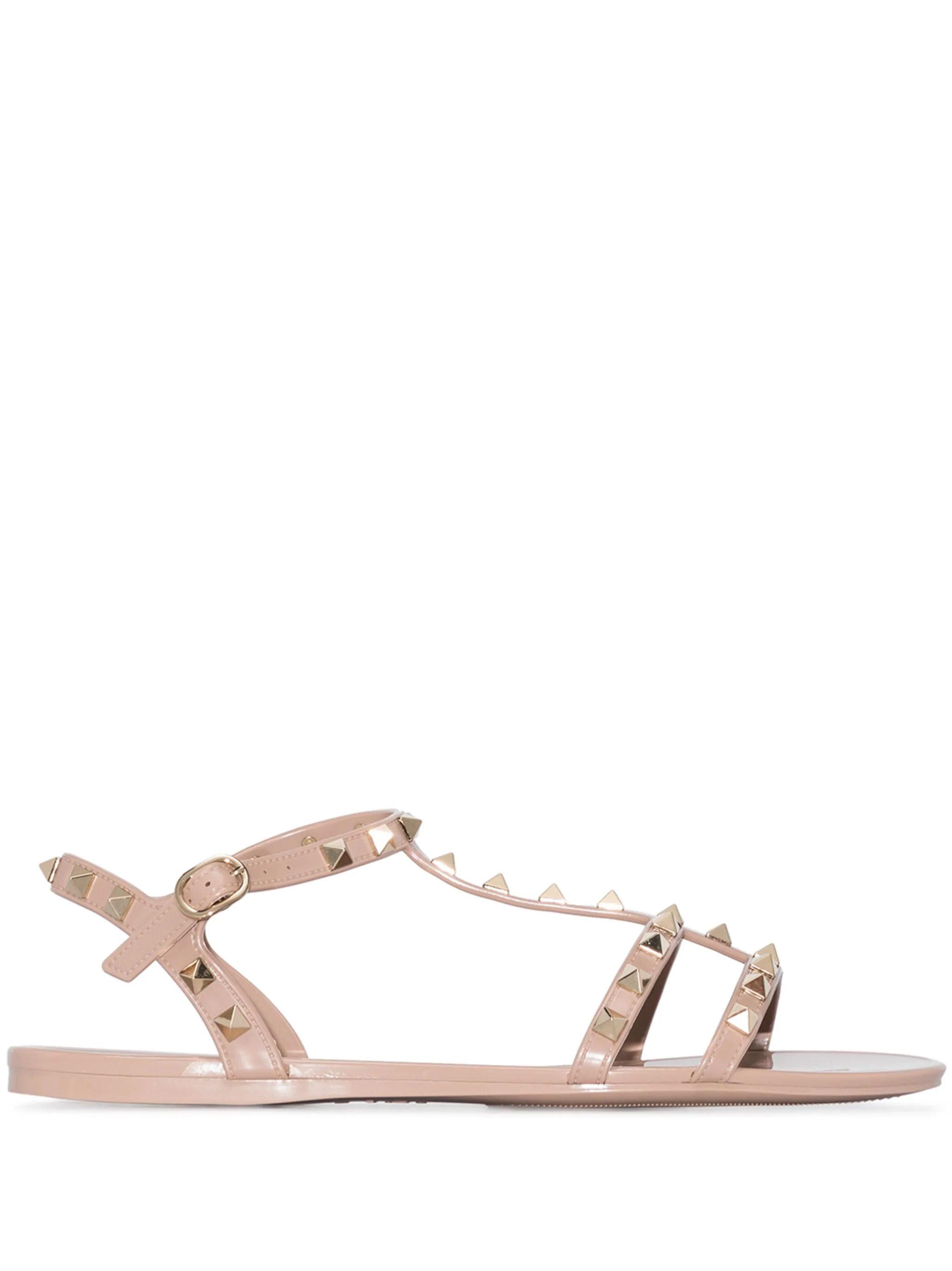 VALENTINO GARAVANI Rockstud Rubber Sandals with Adjustable Straps - Women’s Fashion Footwear