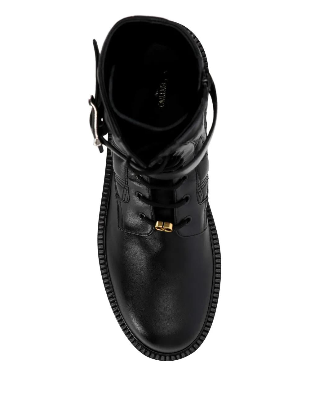 VALENTINO GARAVANI Leather Combat Boots for Women - FW25