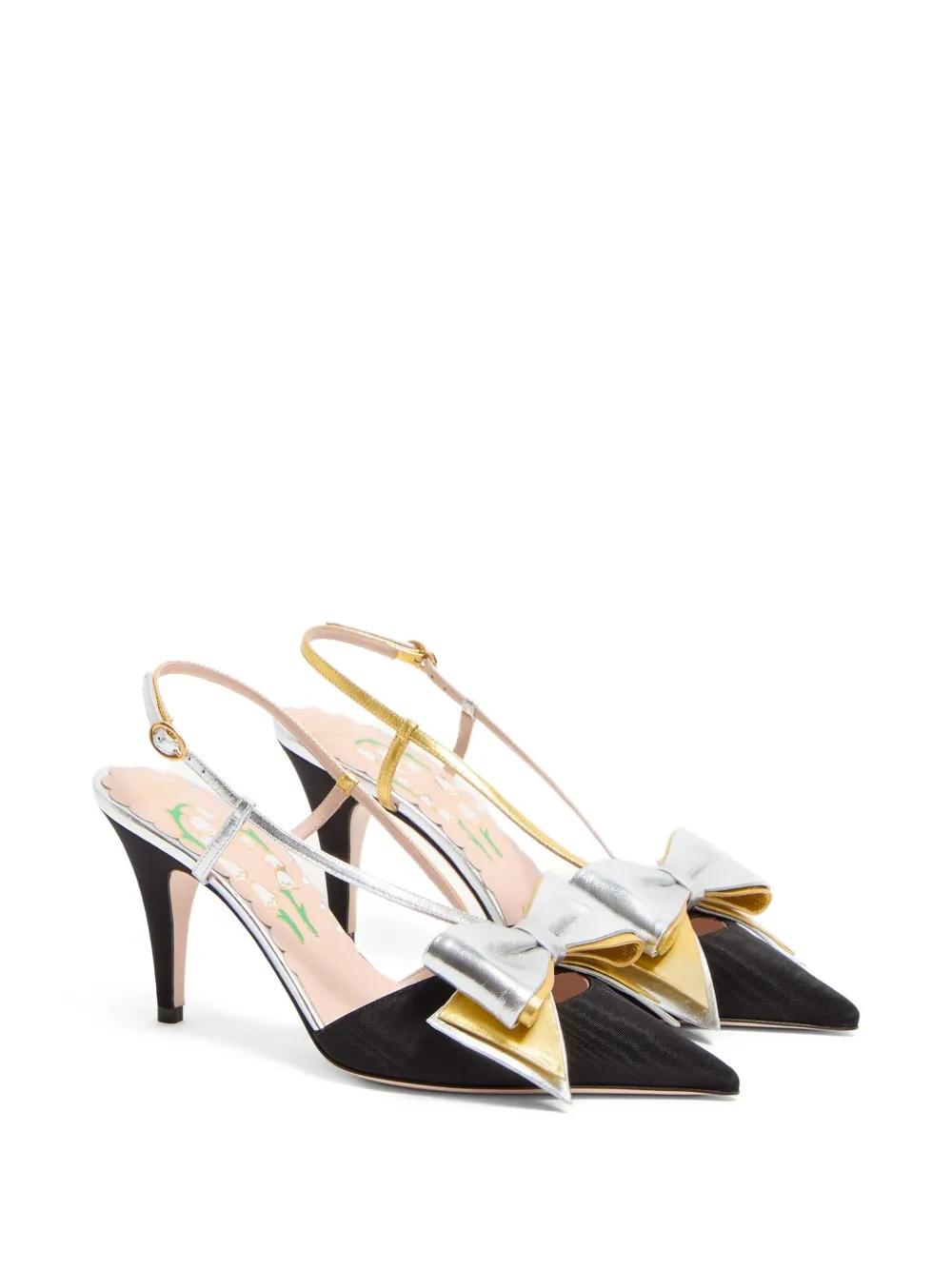 VALENTINO GARAVANI Slingback Bow Pumps with Adjustable Strap