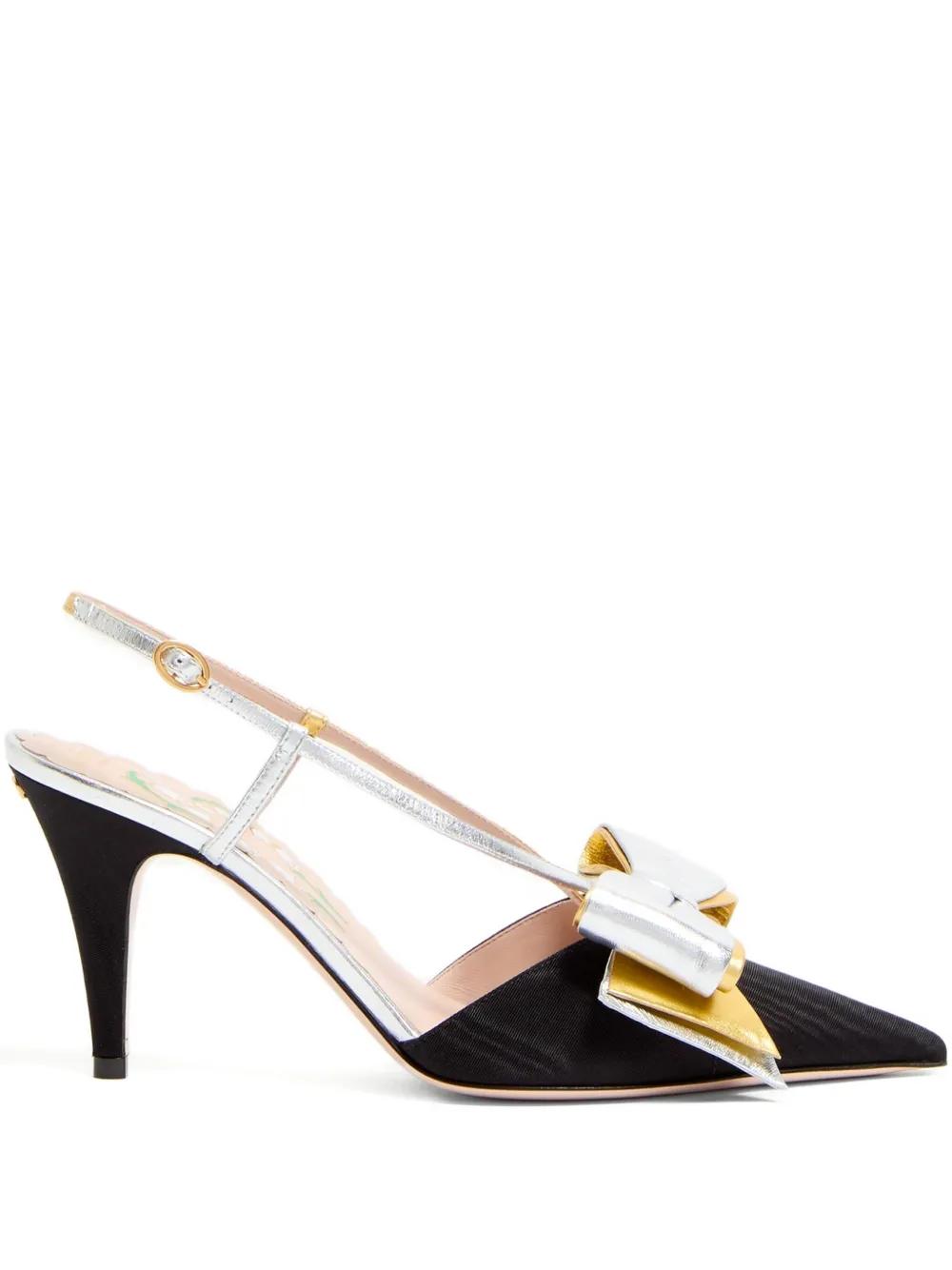 VALENTINO GARAVANI Slingback Bow Pumps with Adjustable Strap