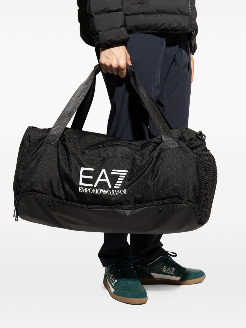 EA7 Mesh Zip Tote Handbag