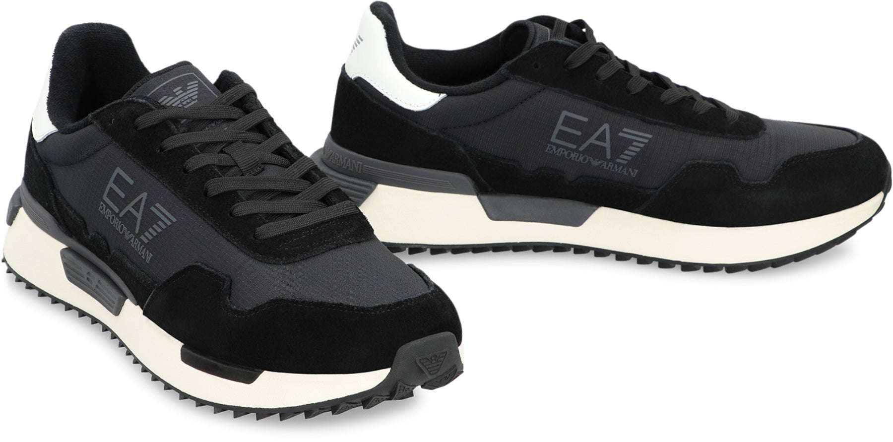 EA7 Low-Top Leather and Fabric Sneakers for Men - FW25 Collection