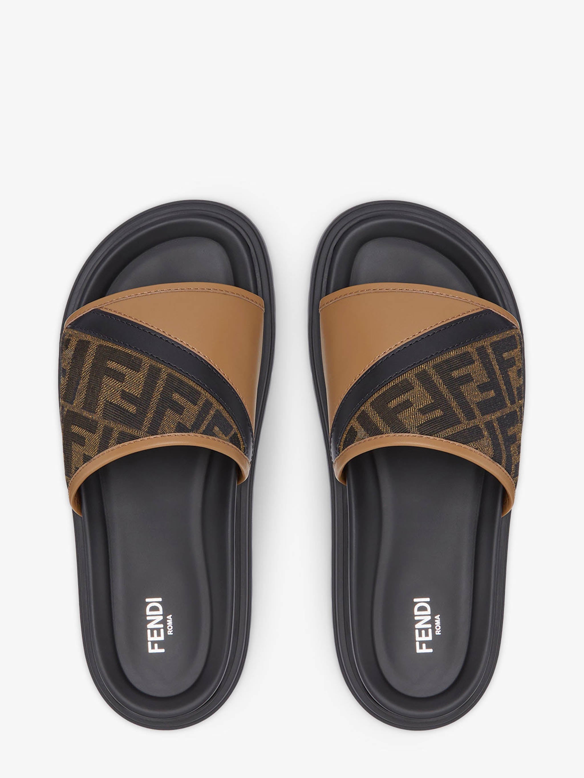 FENDI Diagonal Slide Sandals for Men