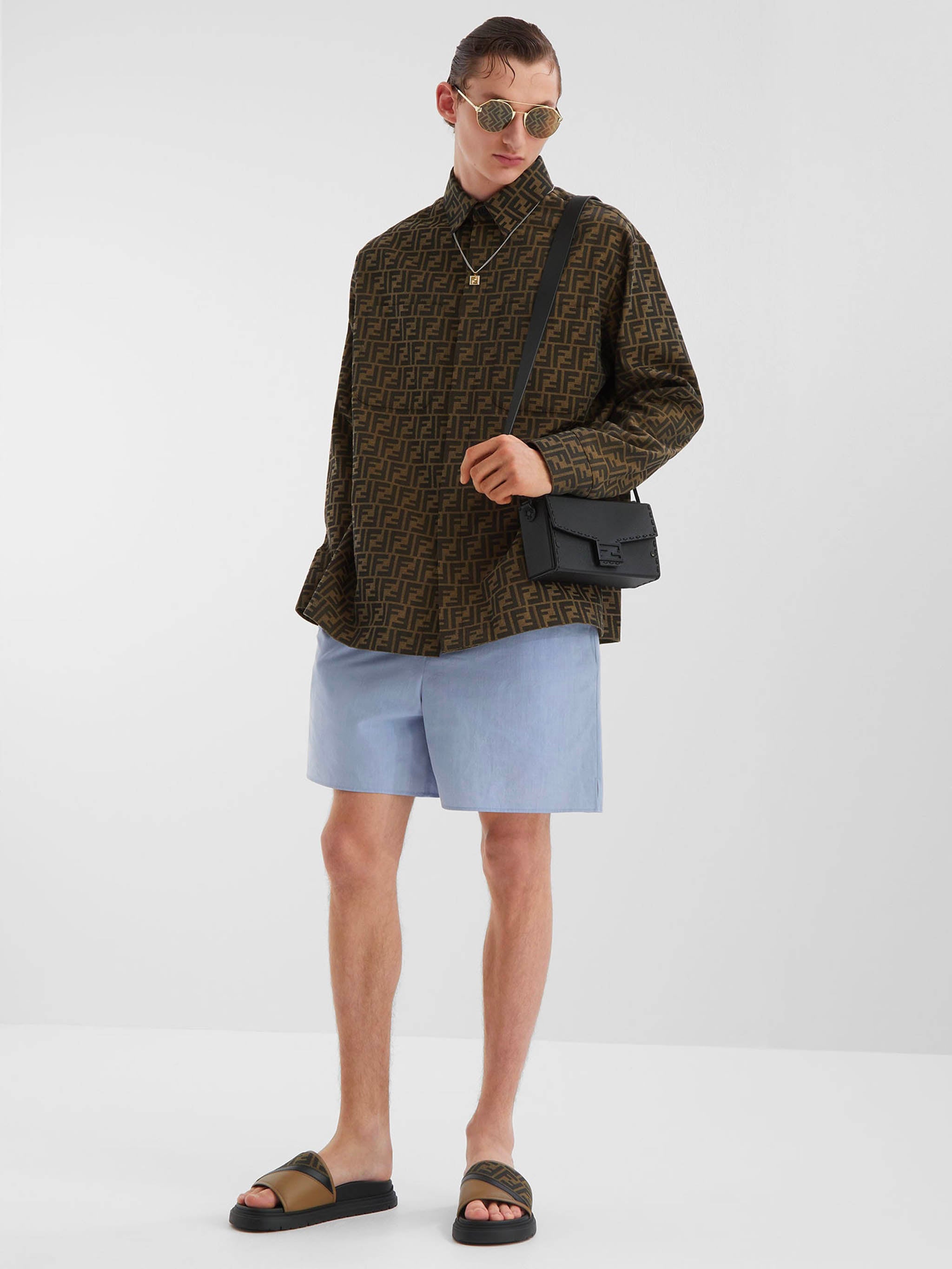 FENDI Diagonal Slide Sandals for Men