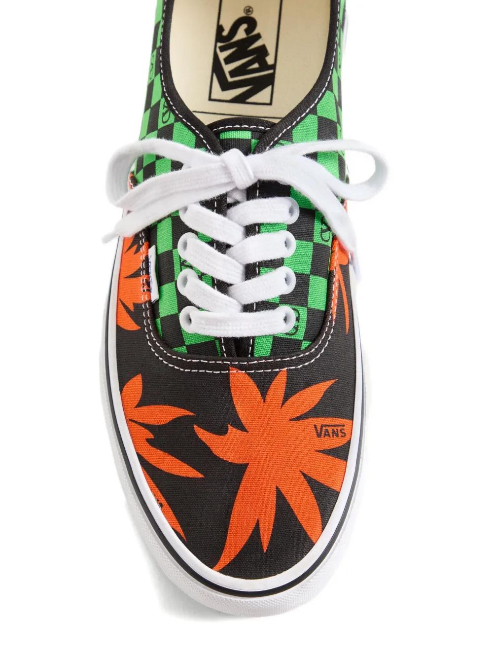 VALENTINO GARAVANI X VANS Lowtop Sneakers with Vlogo Checkerboard Print and Tropical Leaves