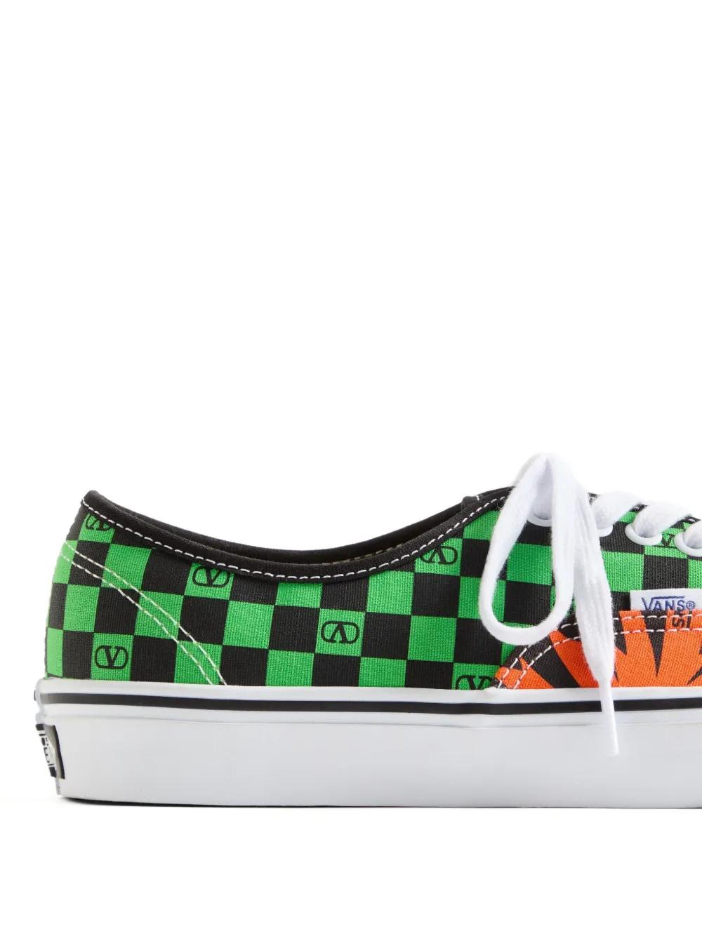 VALENTINO GARAVANI X VANS Lowtop Sneakers with Vlogo Checkerboard Print and Tropical Leaves