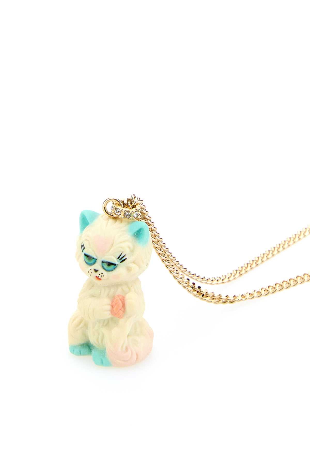 VALENTINO GARAVANI Multicolor Nylon and Metal Le Chat Necklace (L. 75)