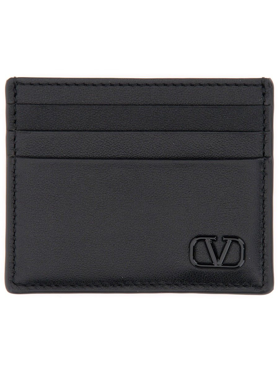 VALENTINO GARAVANI Calfskin Vlogo Signature Card Holder