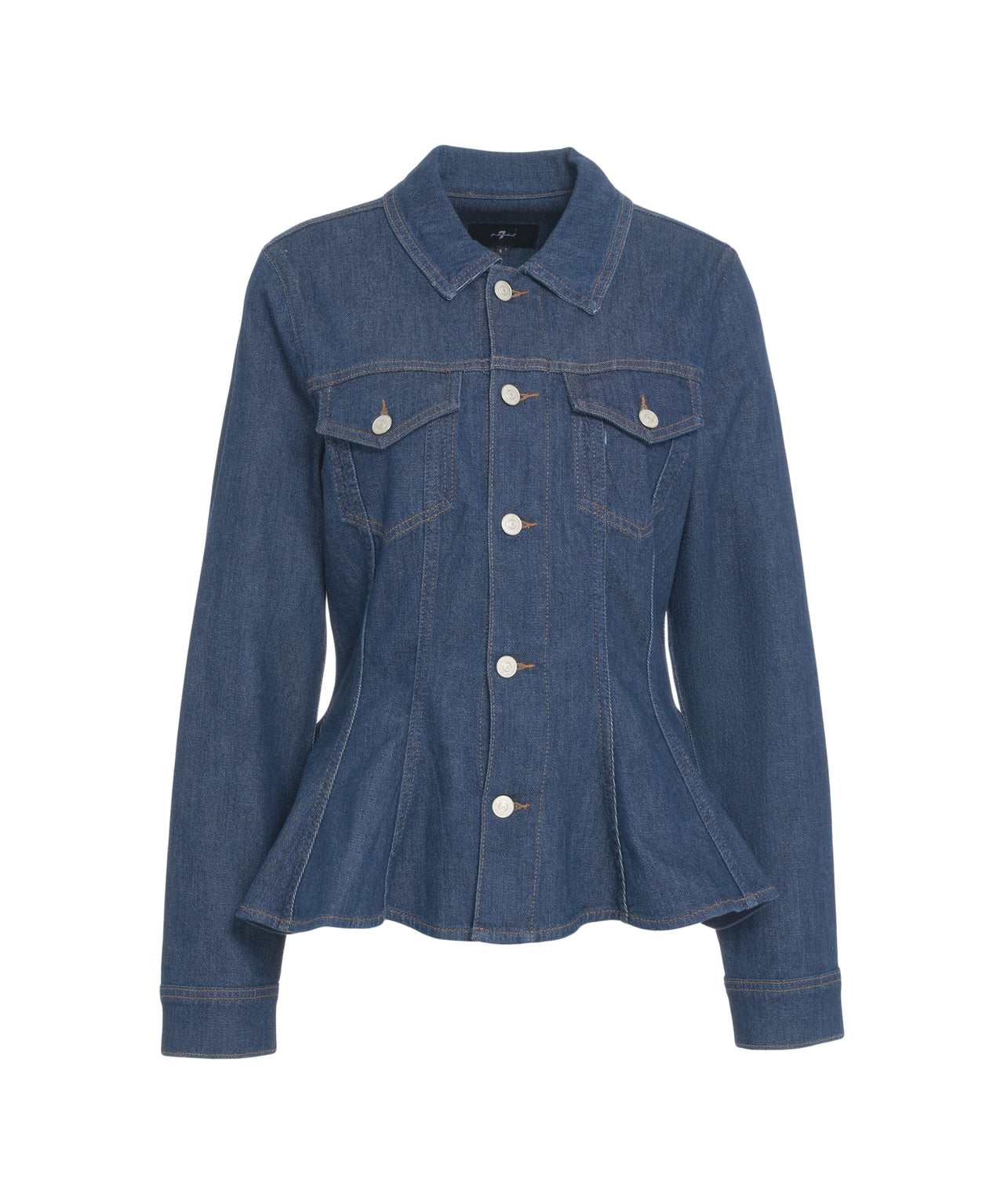 7 FOR ALL MANKIND Feminine Ruffle Hem Denim Jacket