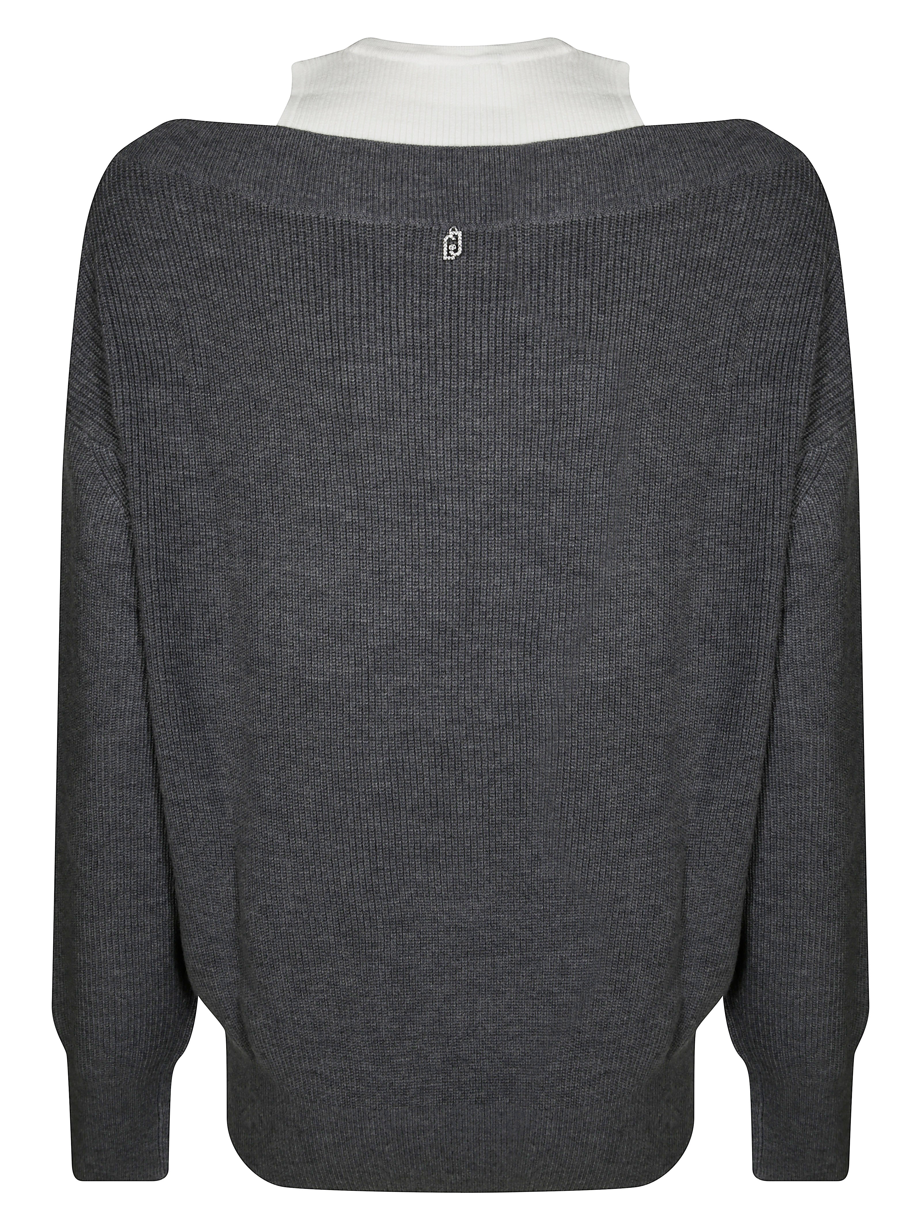 LIUJO Sweater with Tank Top and Jewel Accents