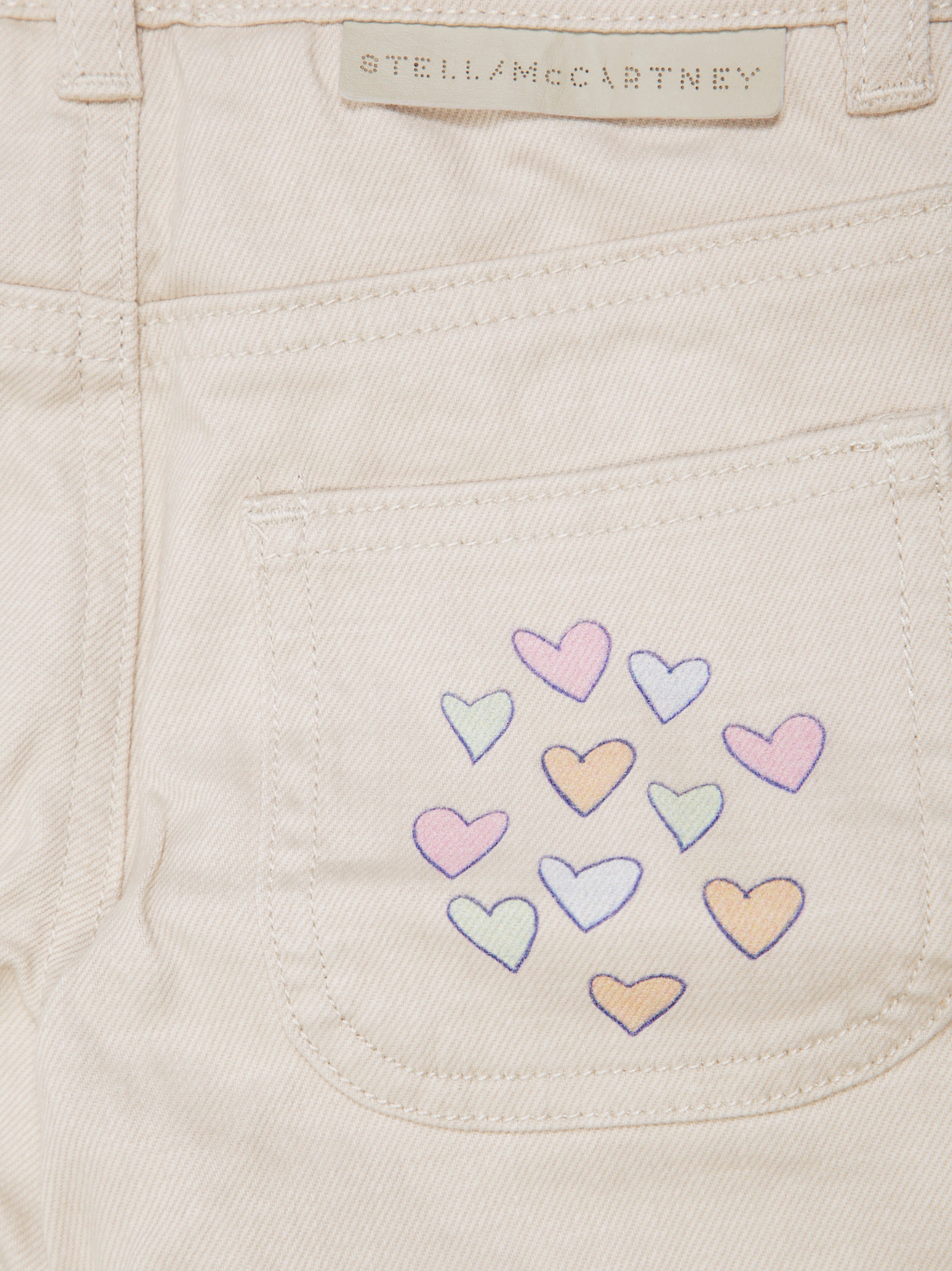 STELLA MC CARTNEY JUNIOR Mini Heart Print Jeans with Pockets