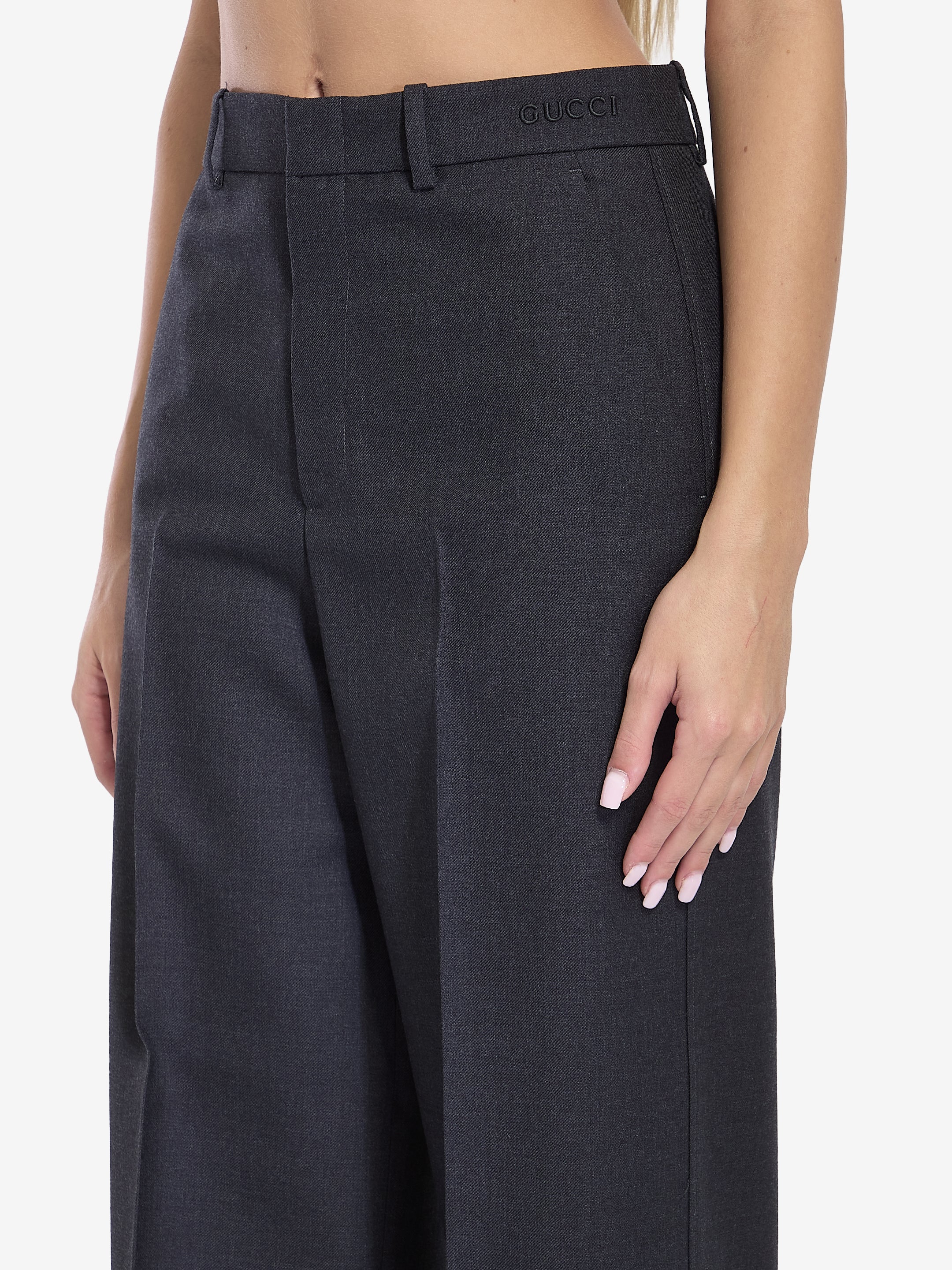 GUCCI Wide-Leg Wool Pants for Women - FW24 Collection