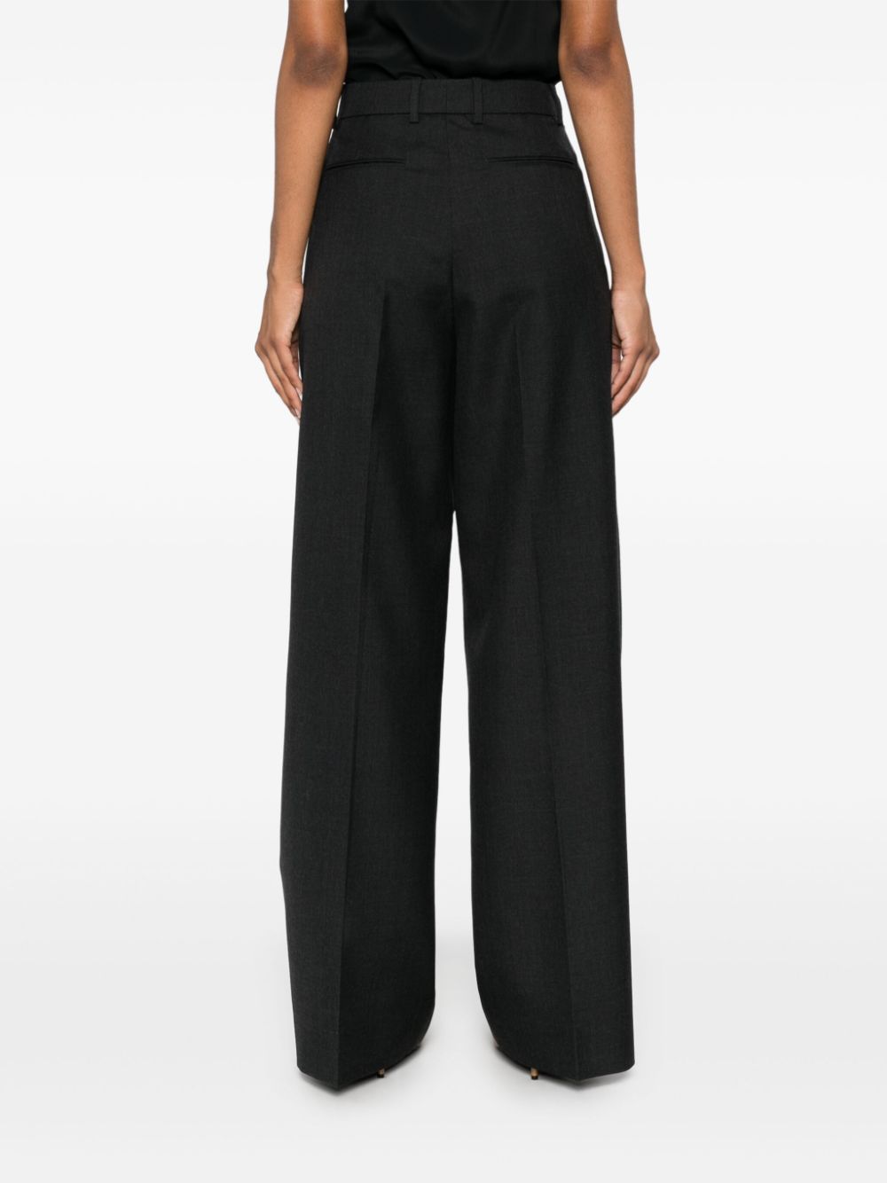 GUCCI High-Waisted Wide Leg Wool Trousers