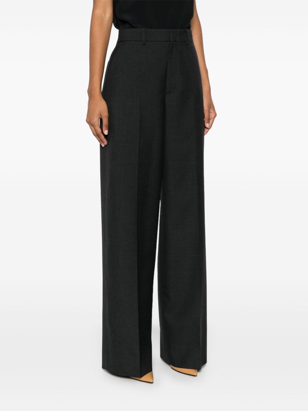 GUCCI High-Waisted Wide Leg Wool Trousers