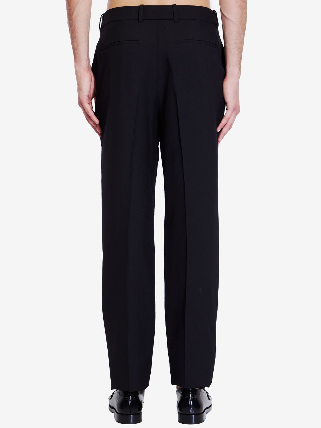 SAINT LAURENT High-Rise Straight-Leg Trousers with Front Pleat - Men's