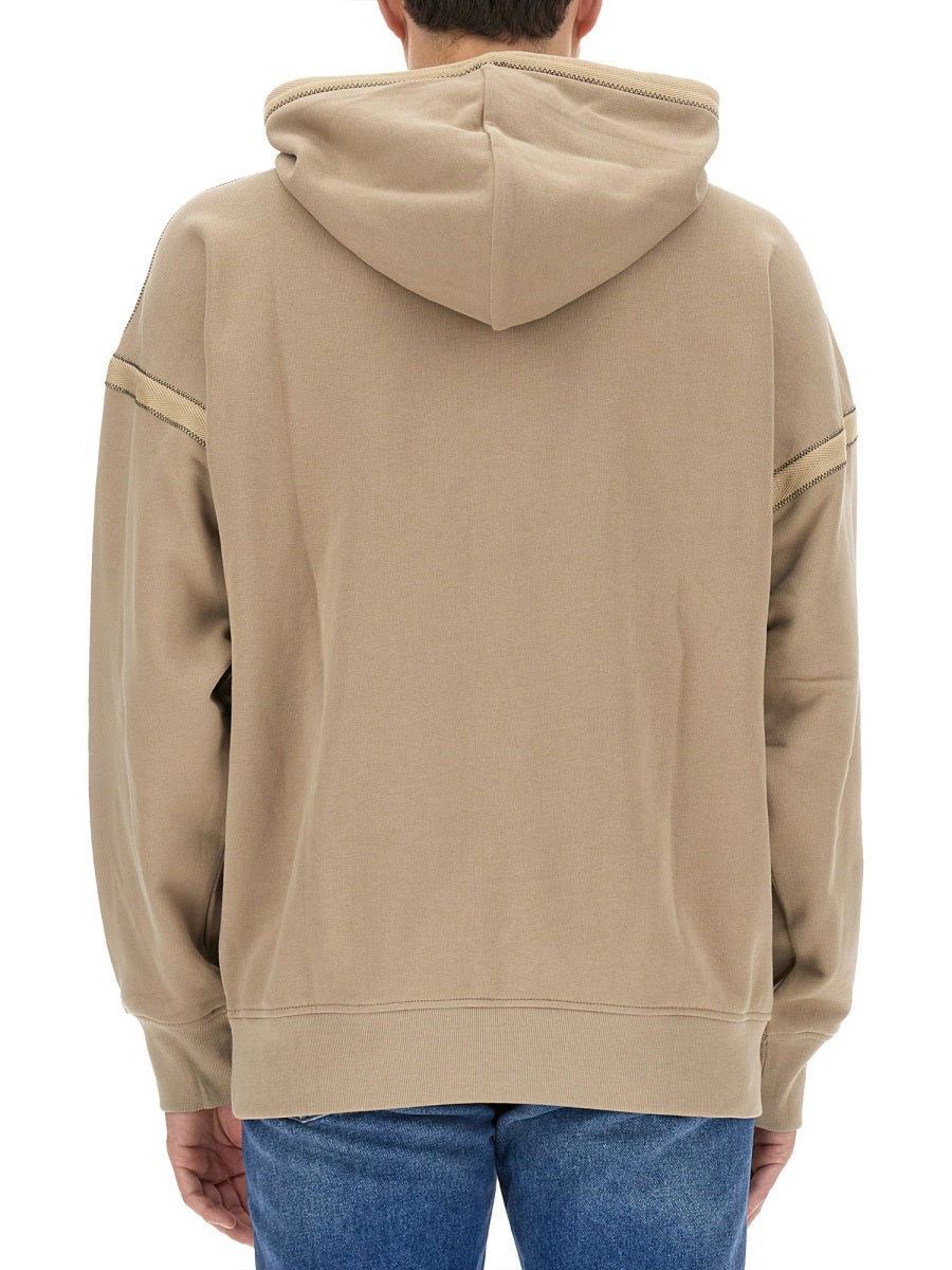 HELMUT LANG Embroidered Logo Hooded Sweatshirt