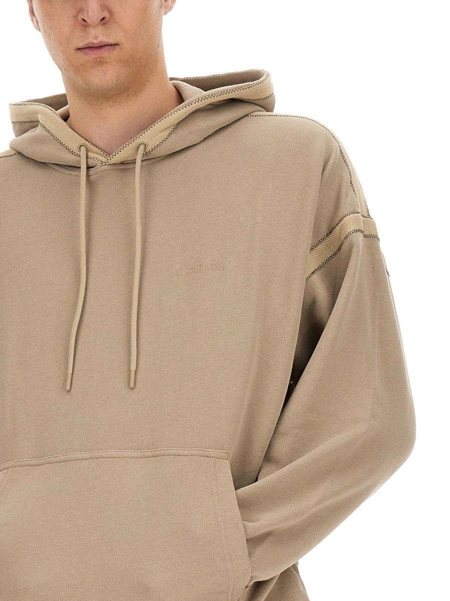 HELMUT LANG Embroidered Logo Hooded Sweatshirt