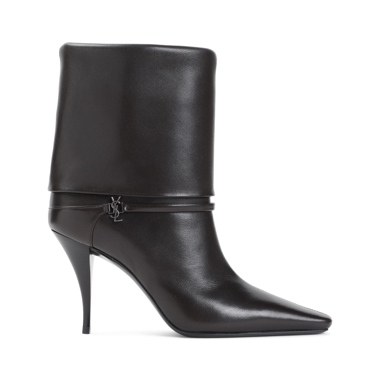 SAINT LAURENT Pointed Toe Stiletto Ankle Boots with Dust Handbag - Heel Height: 9cm