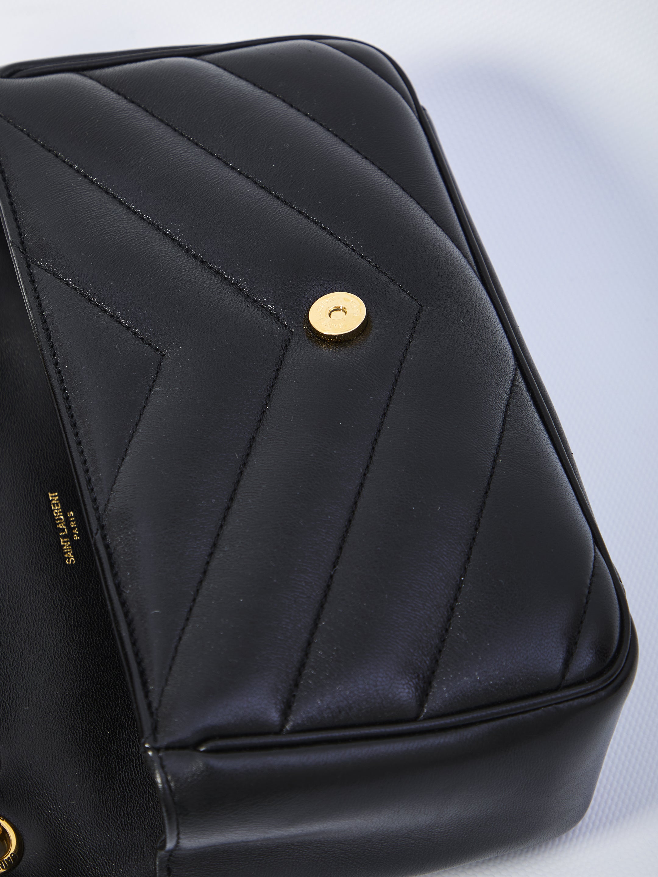 SAINT LAURENT Lamb Skin Shoulder Handbag