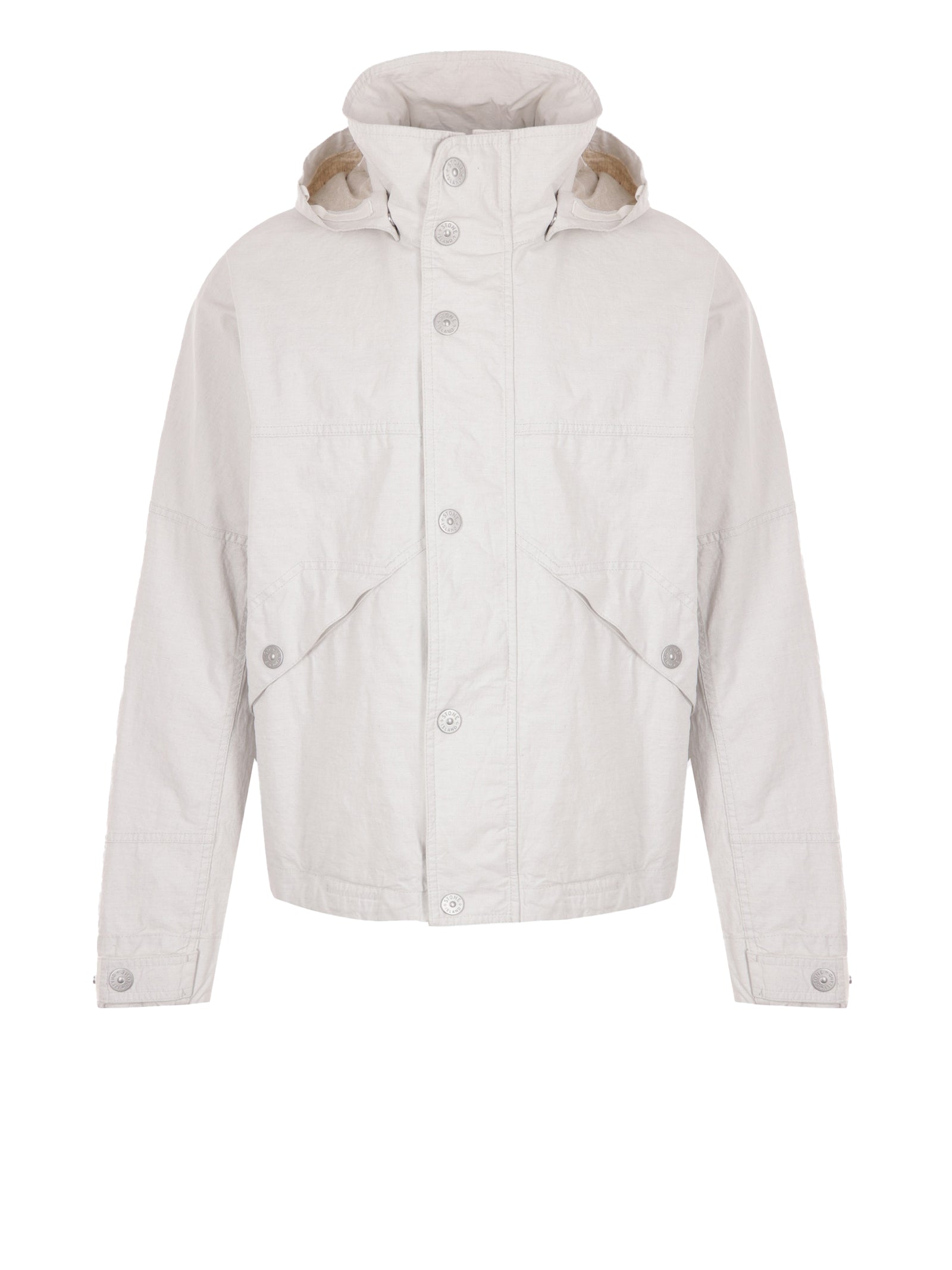 STONE ISLAND Lightweight Jacket with Buttons and Hood for Men - SS24