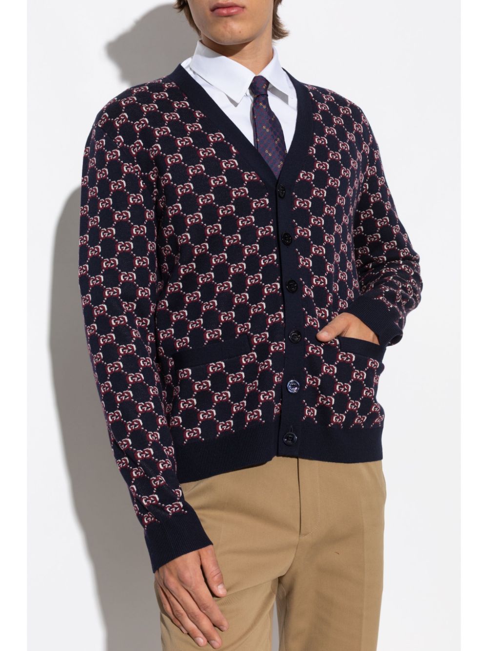 GUCCI Shadow Wool Cardigan for Men